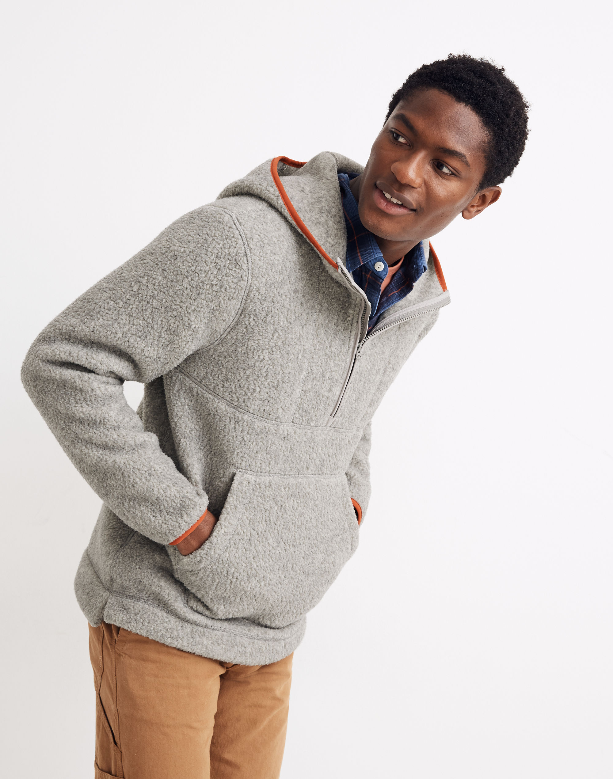 madewell polartec fleece popover jacket