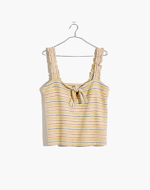 Texture & Thread Striped Bow-Back Tank Top