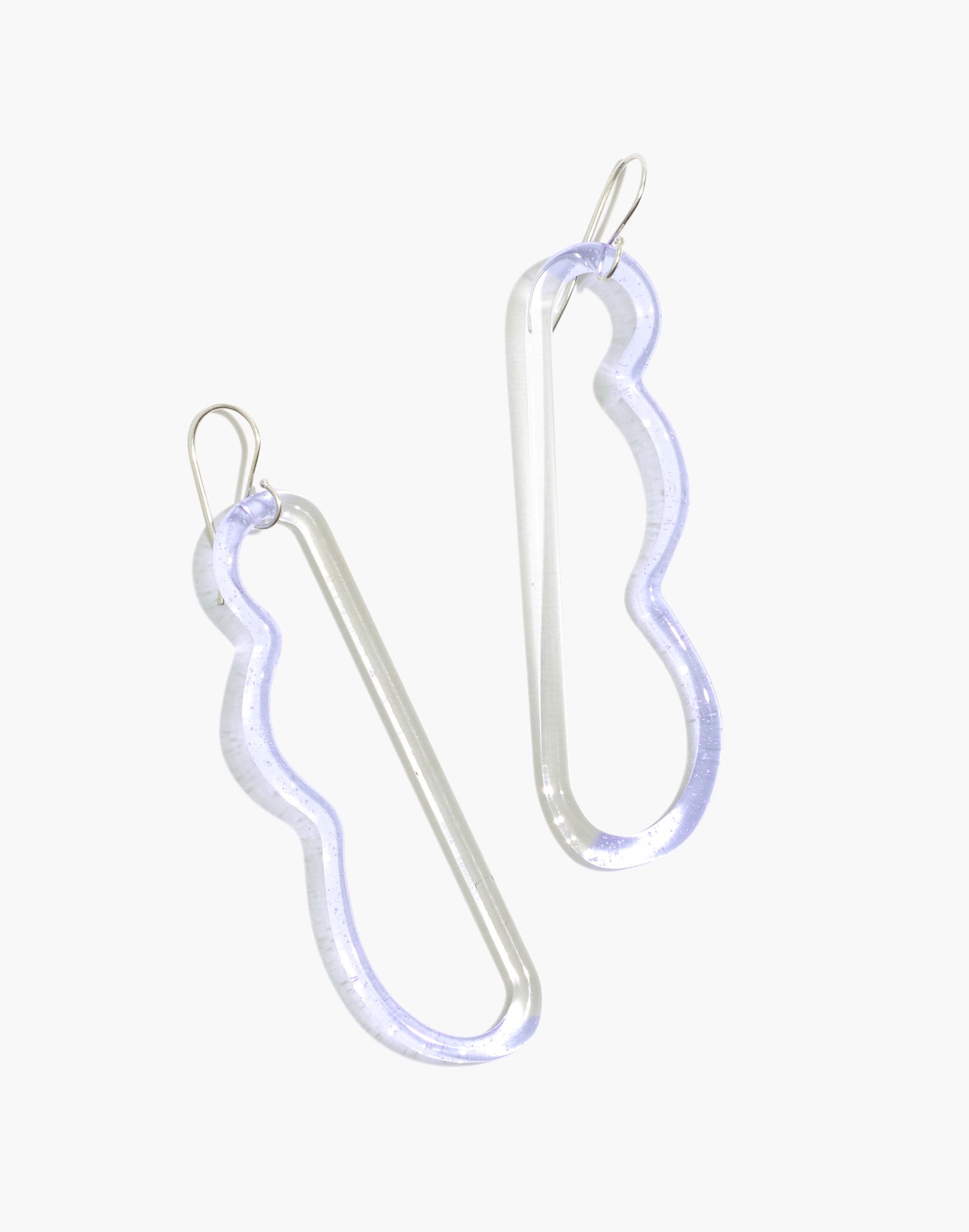 Jane D'Arensbourg Wave Lilac and Clear Glass Earrings