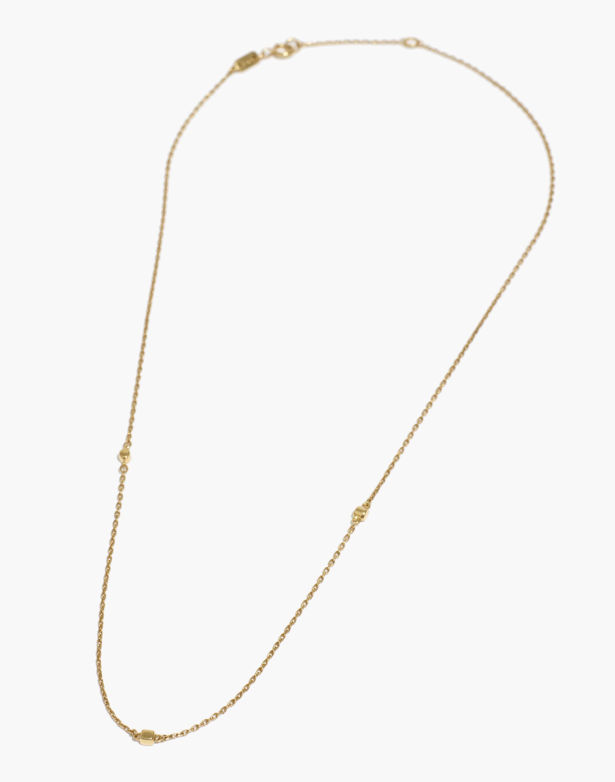 Delicate Collection Demi-Fine 14k Plated Cube Chain Necklace