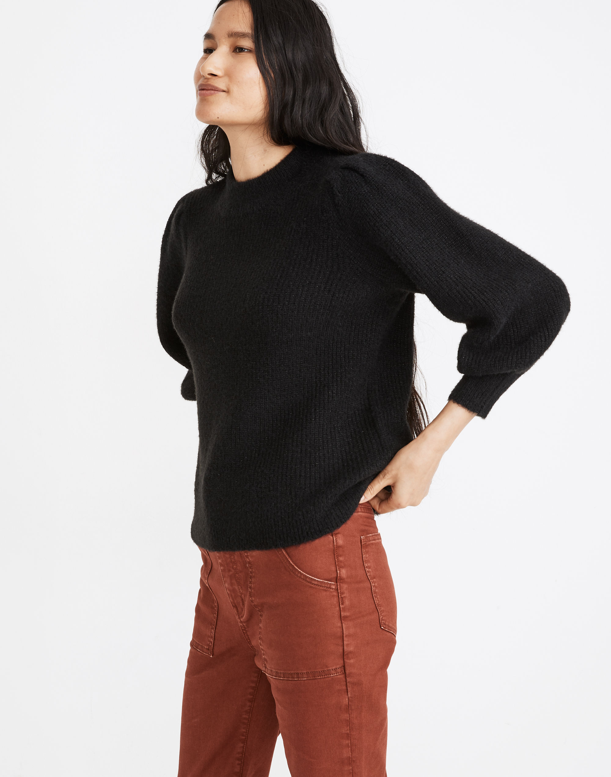 Eaton Puff-Sleeve Pullover Sweater | Madewell