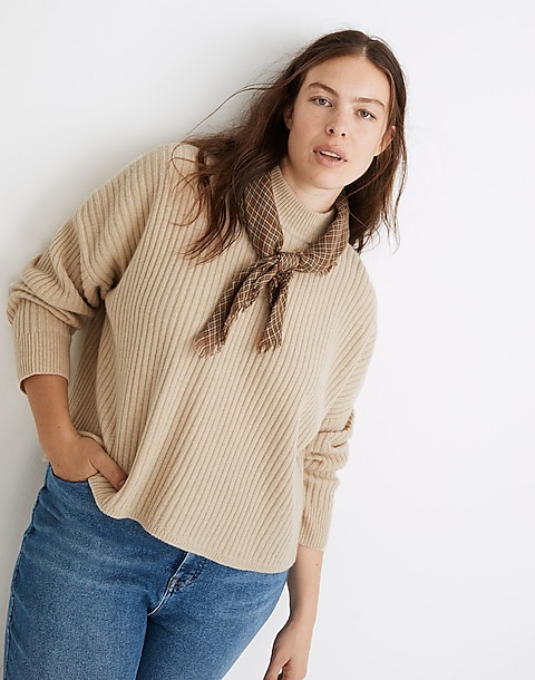 Women's (Re)sourced Cashmere Ribbed Mockneck Pullover Sweater