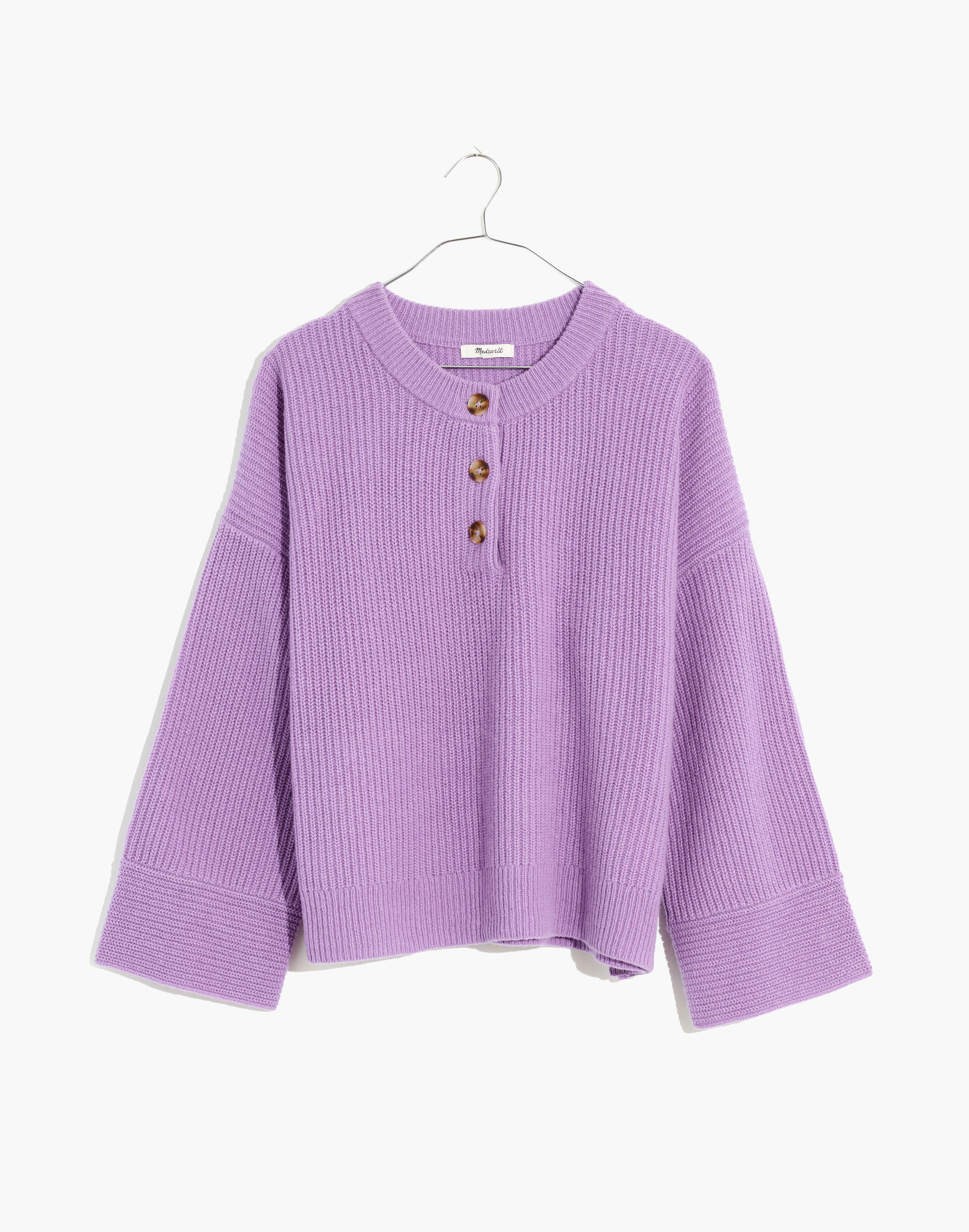 (Re)sourced Cashmere Ribbed Henley Sweater | Madewell