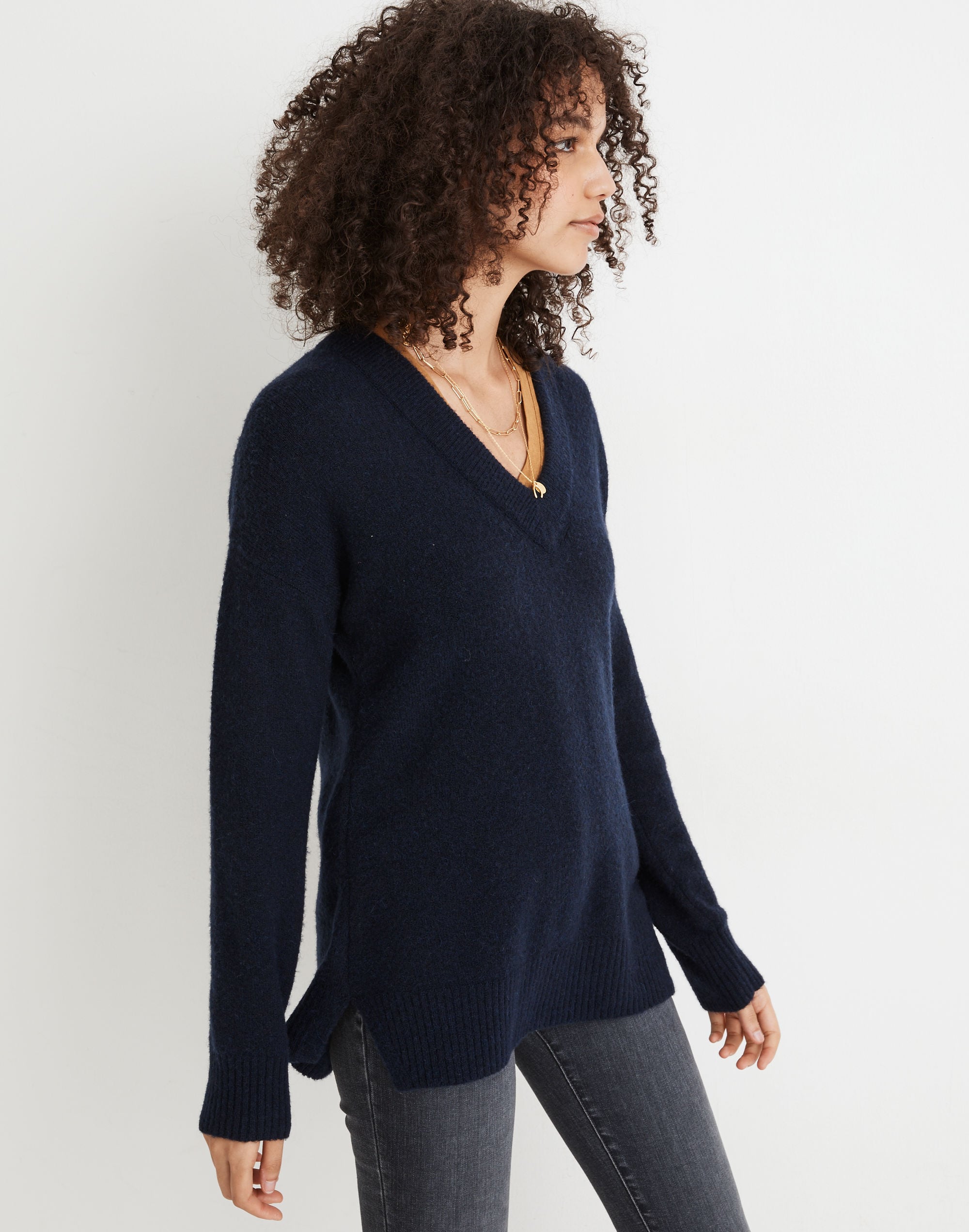 Bartlett V-Neck Pullover Sweater Coziest Yarn | Madewell