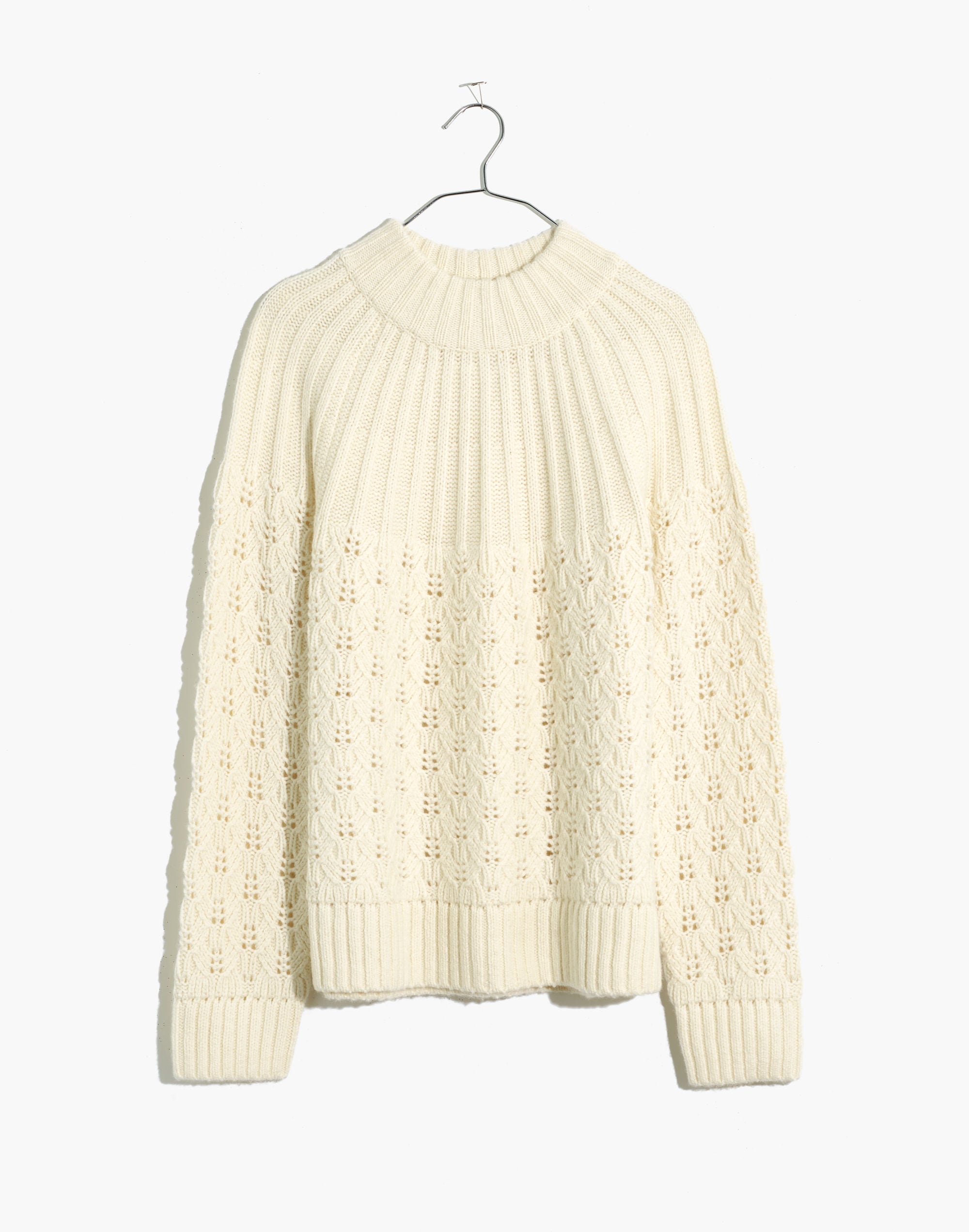 Women's Pointelle Stitch-Mix Mockneck Sweater | Madewell