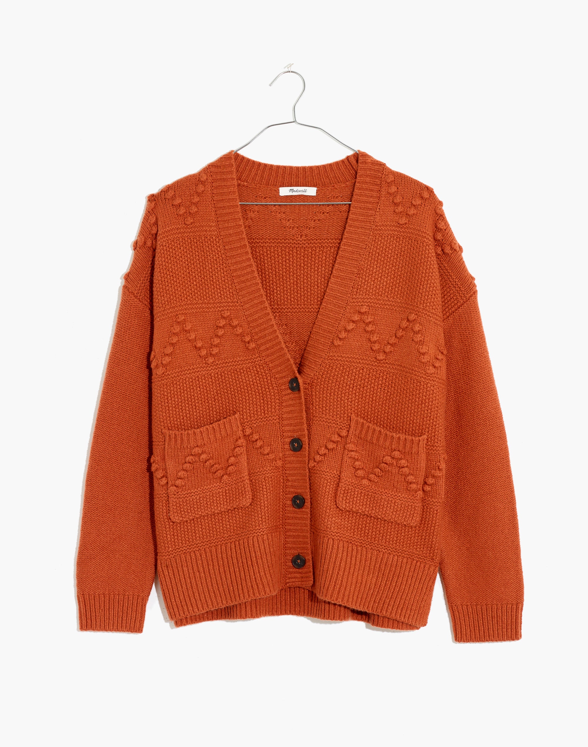 Zigzag Bobble Cardigan Sweater