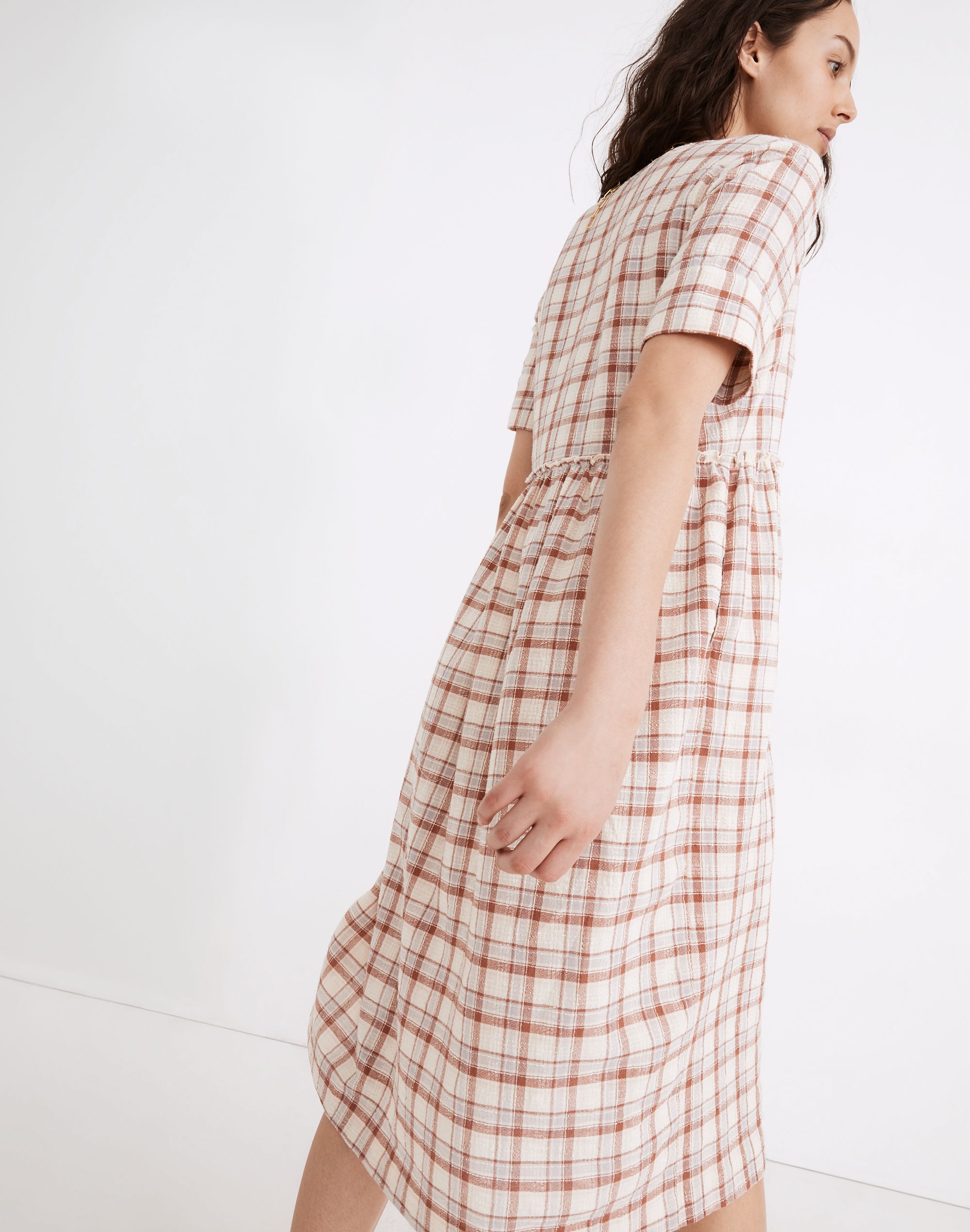 madewell plaid shirt dress