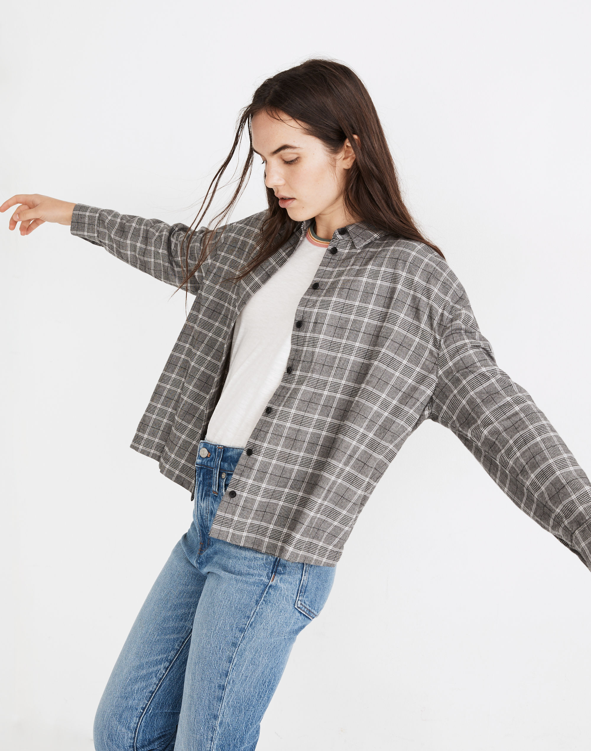 Mw Plaid Westlake Shirt In Gray