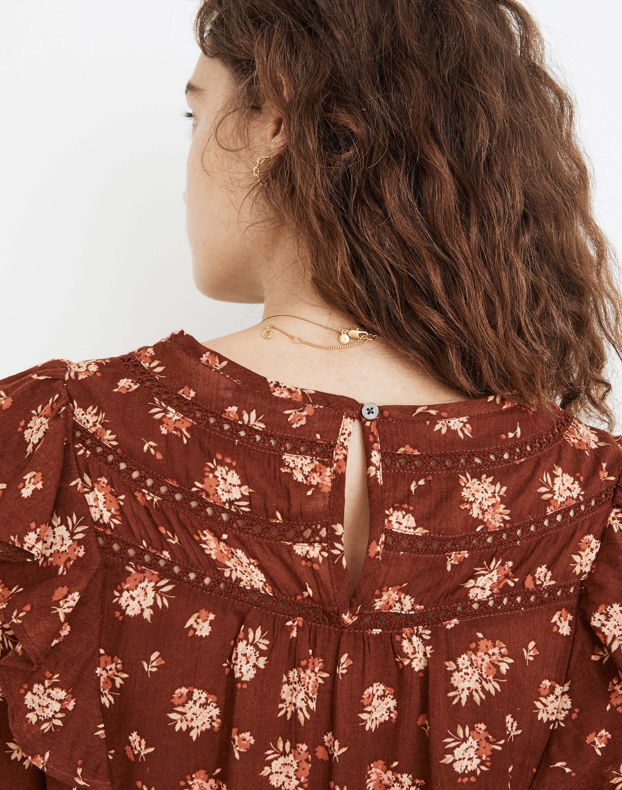 Ladder-Trim Ruffle Top in Homestead Bouquet | Madewell