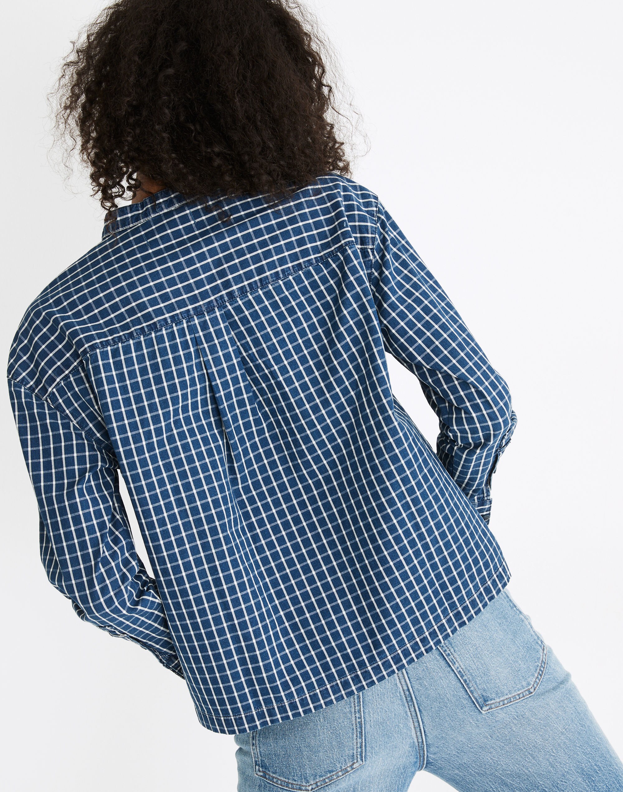 Denim Tie-Neck Westlake Shirt Plaid | Madewell