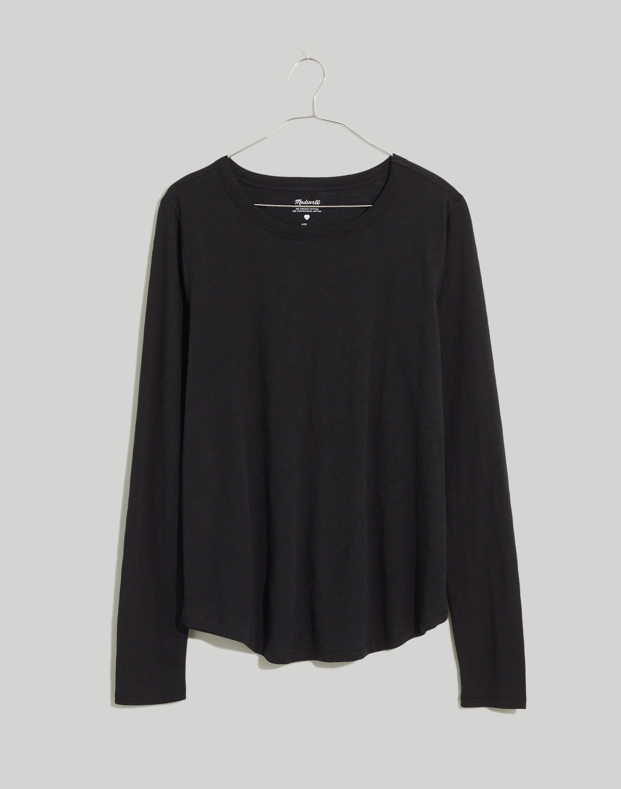 Whisper Cotton Rib-Crewneck Long-Sleeve Tee | Madewell