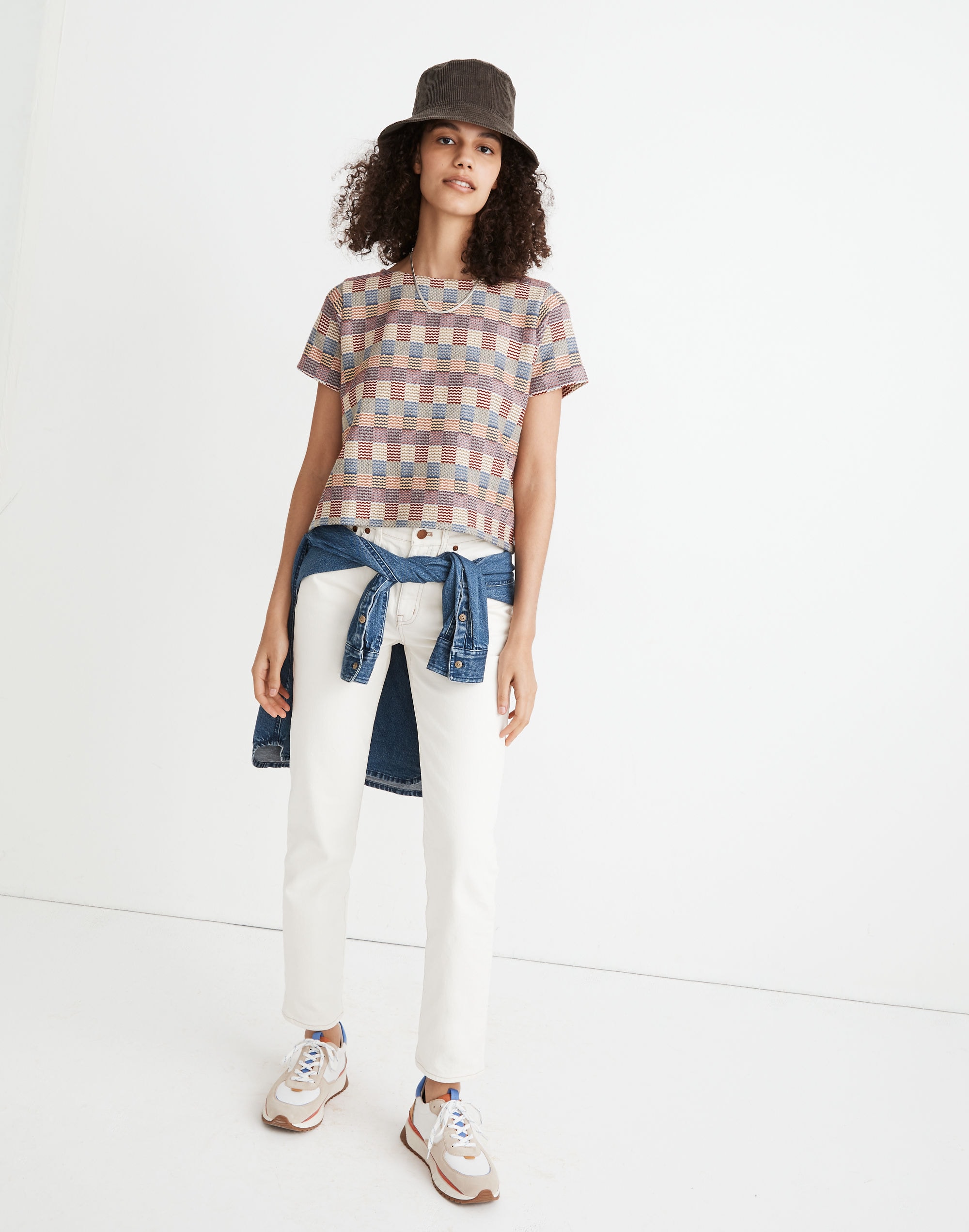 Checked Jacquard Setlist Boxy Tee | Madewell