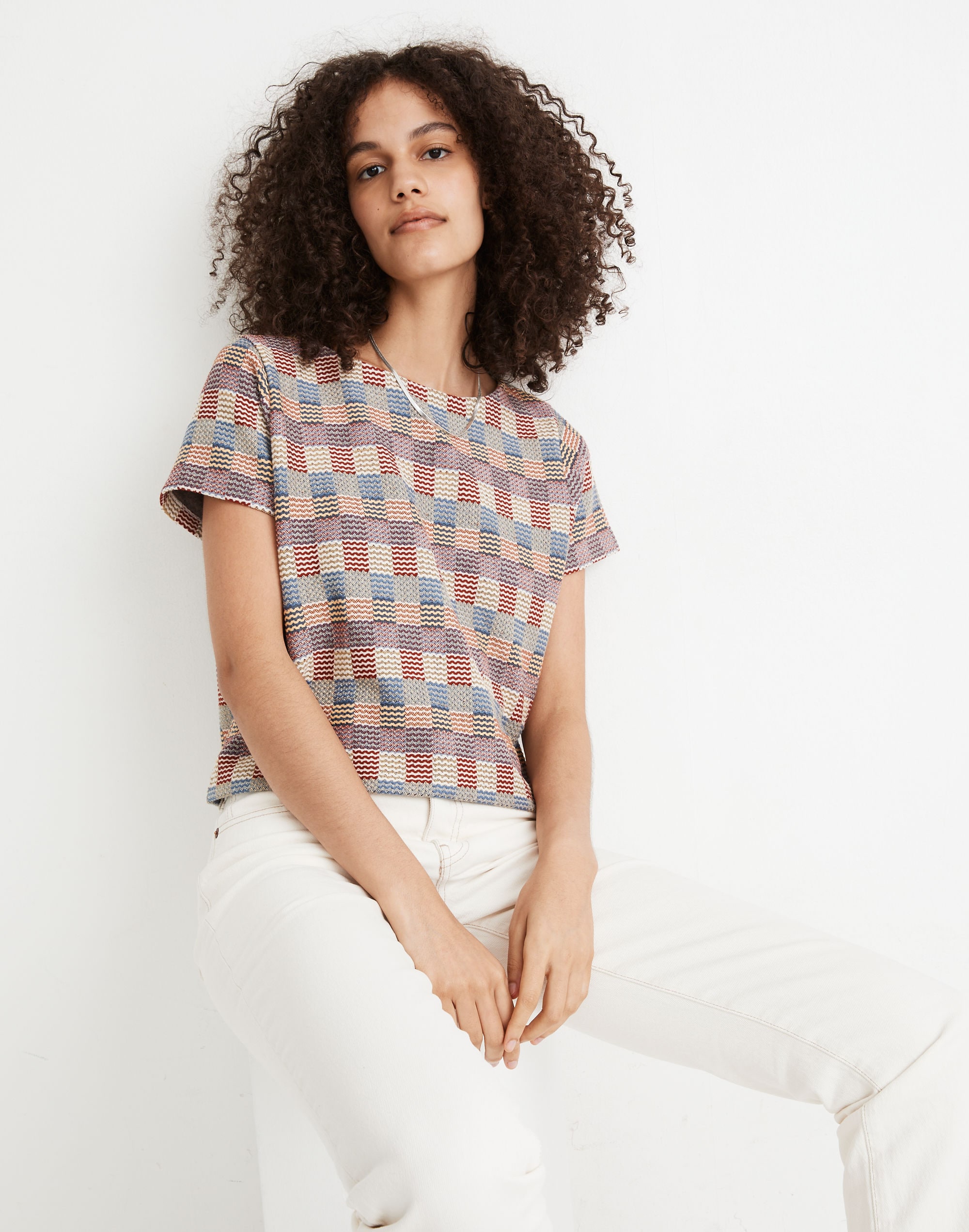 Checked Jacquard Setlist Boxy Tee | Madewell