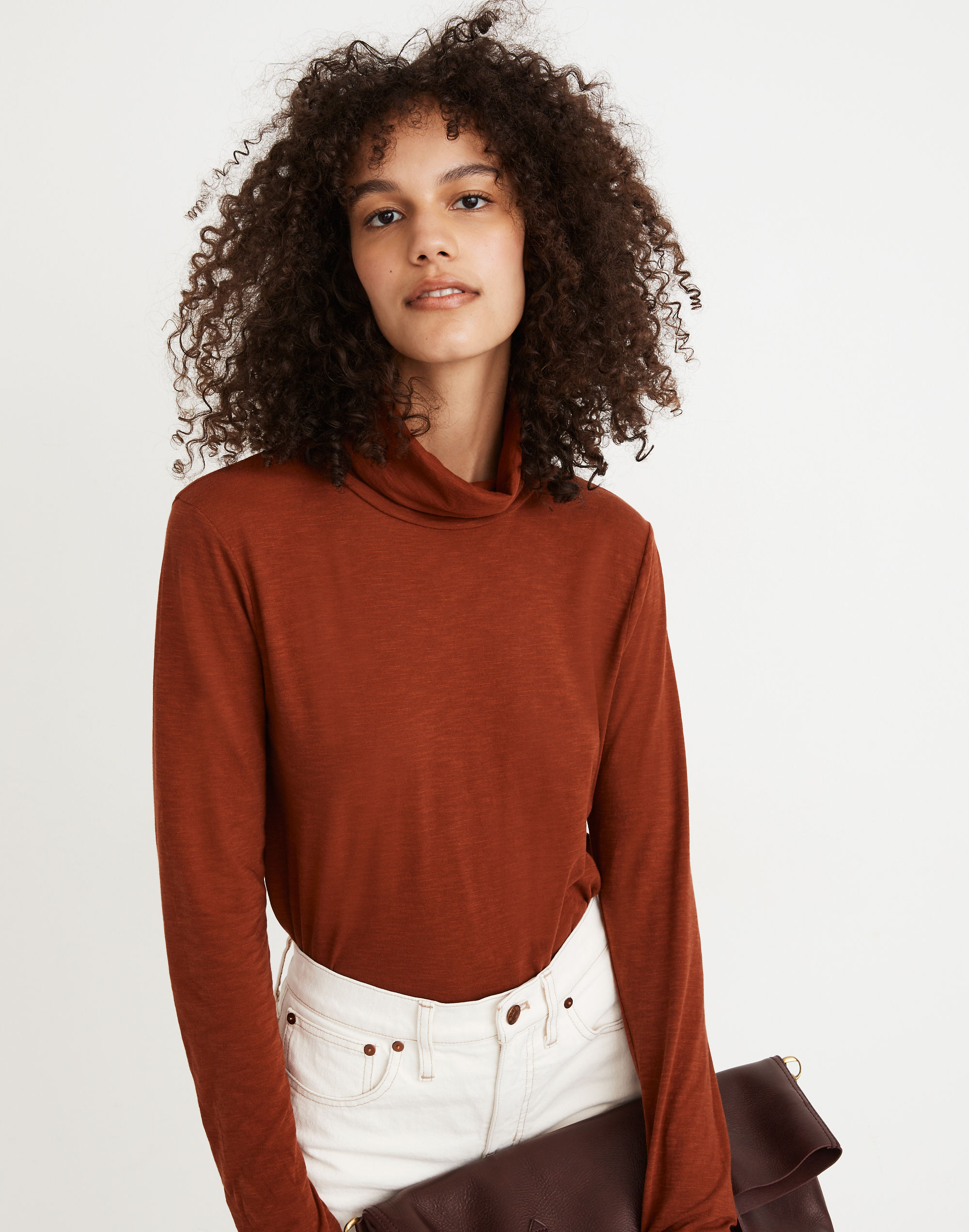 Whisper Cotton Turtleneck Tee | Madewell