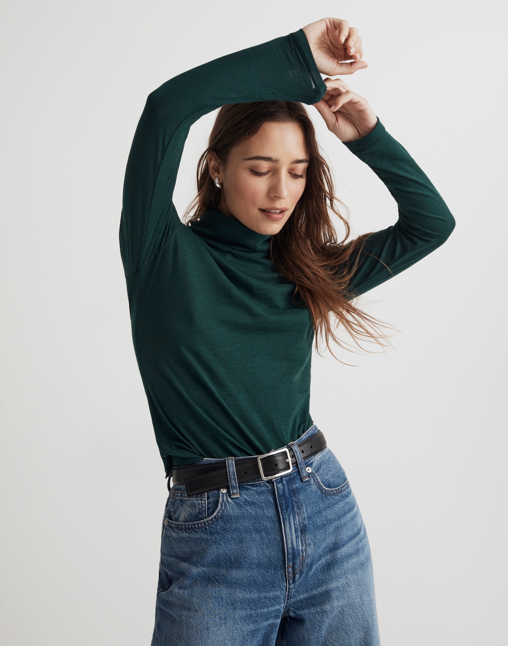 Whisper Cotton Turtleneck Tee | Madewell