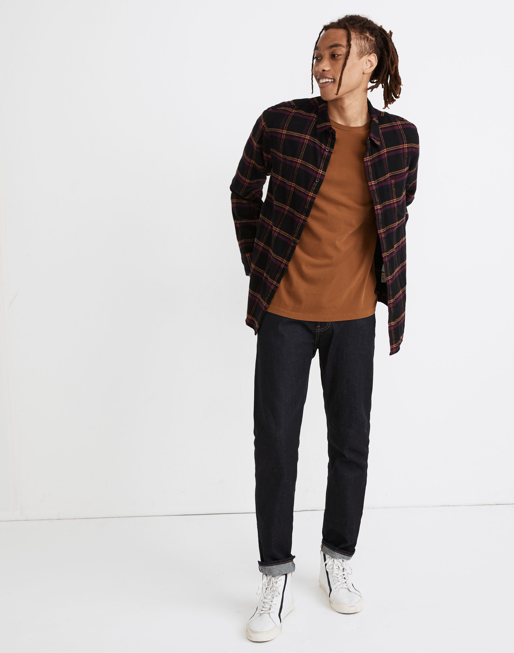 Double-Brushed Flannel Perfect Shirt in Peretz Plaid | Madewell