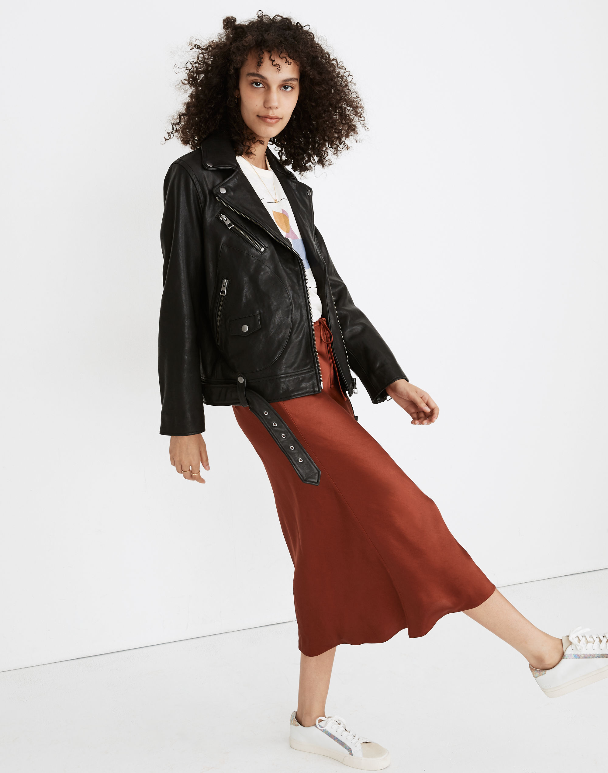 Drawstring Midi Slip Skirt | Madewell