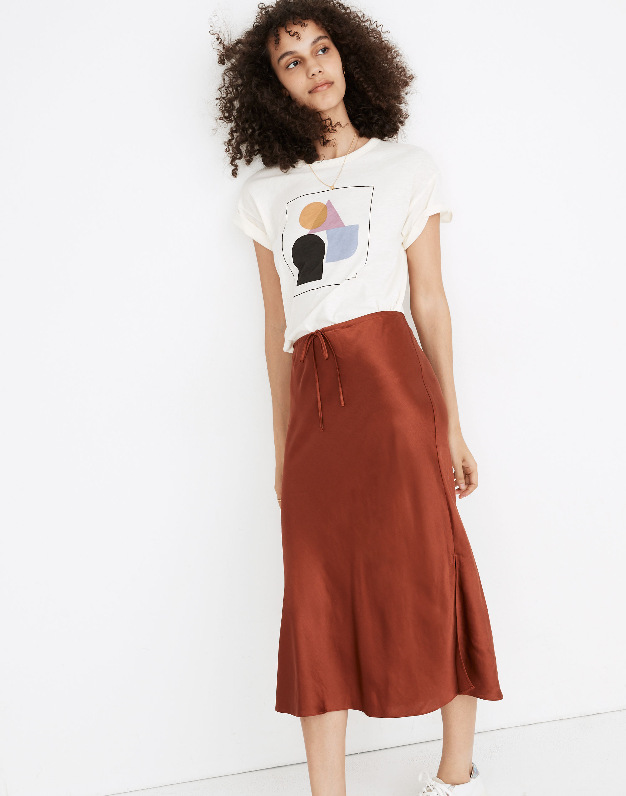 Drawstring Midi Slip Skirt | Madewell