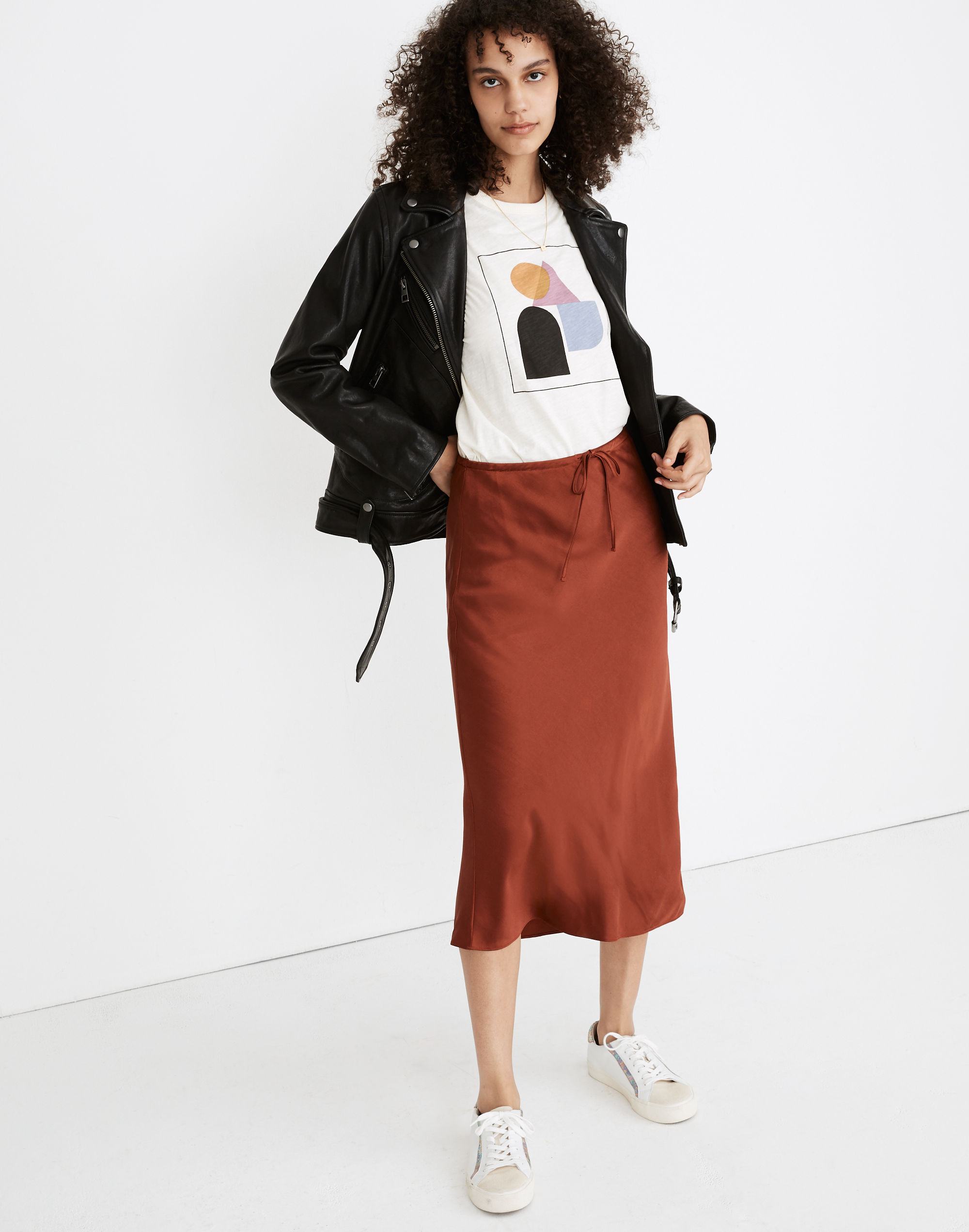 Drawstring Midi Slip Skirt | Madewell