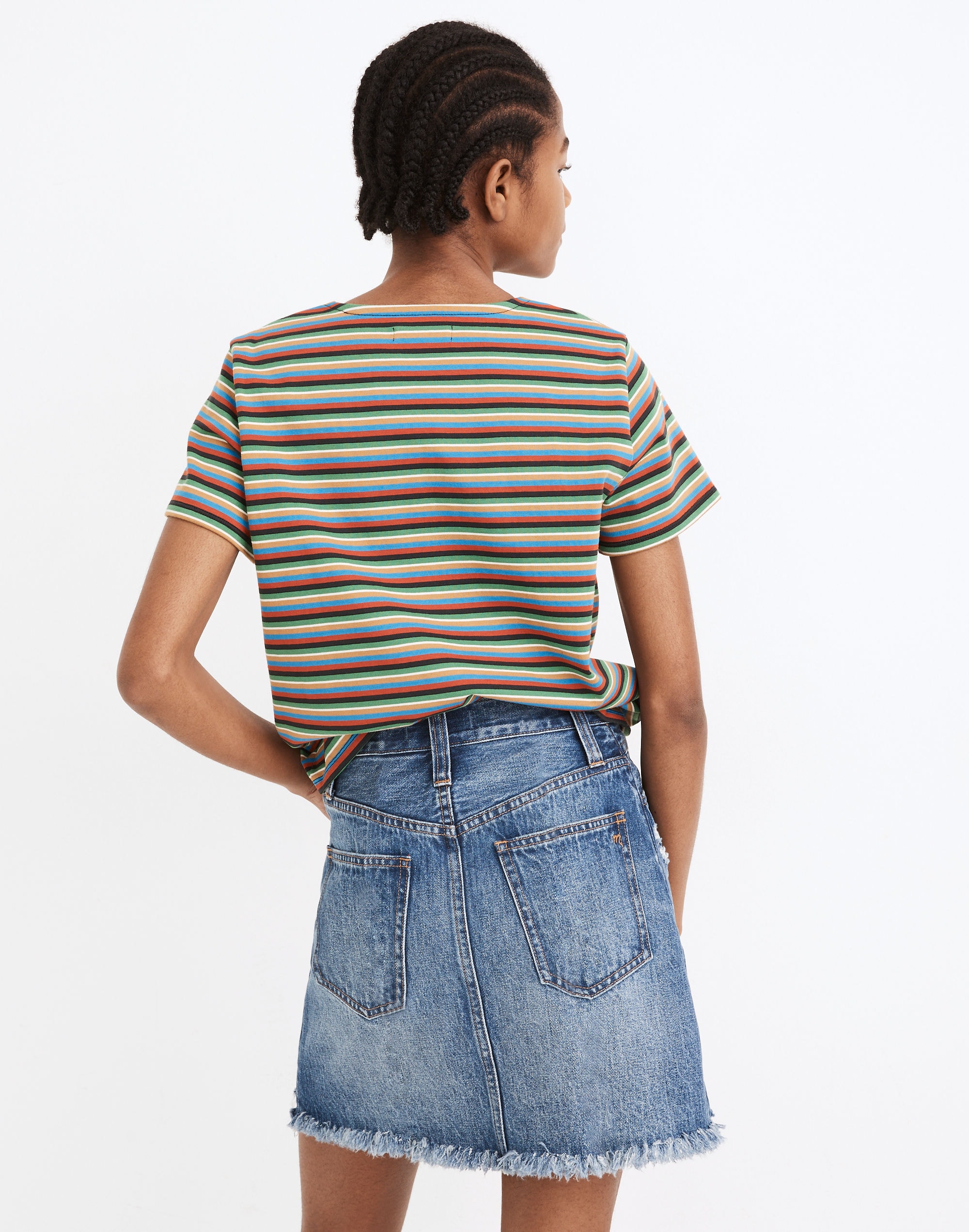 Rigid Denim Straight Mini Skirt: Destructed Edition | Madewell