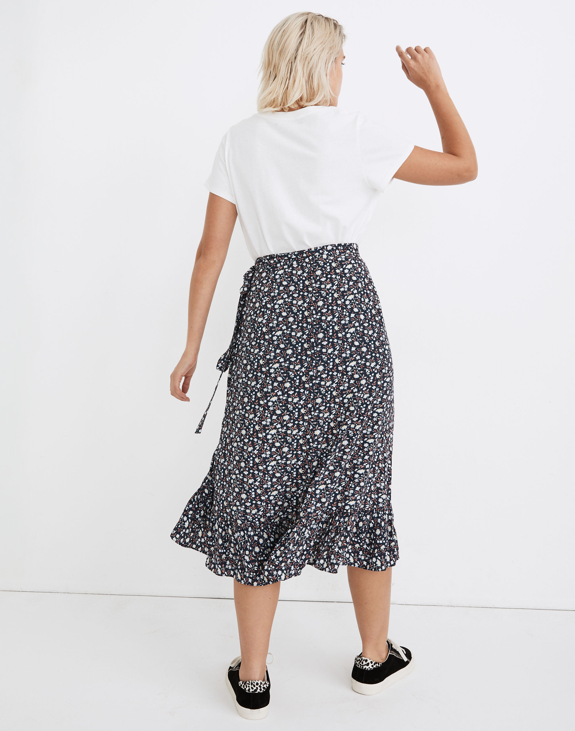 Ruffle-Edge Midi Wrap Skirt Harvest Vine | Madewell