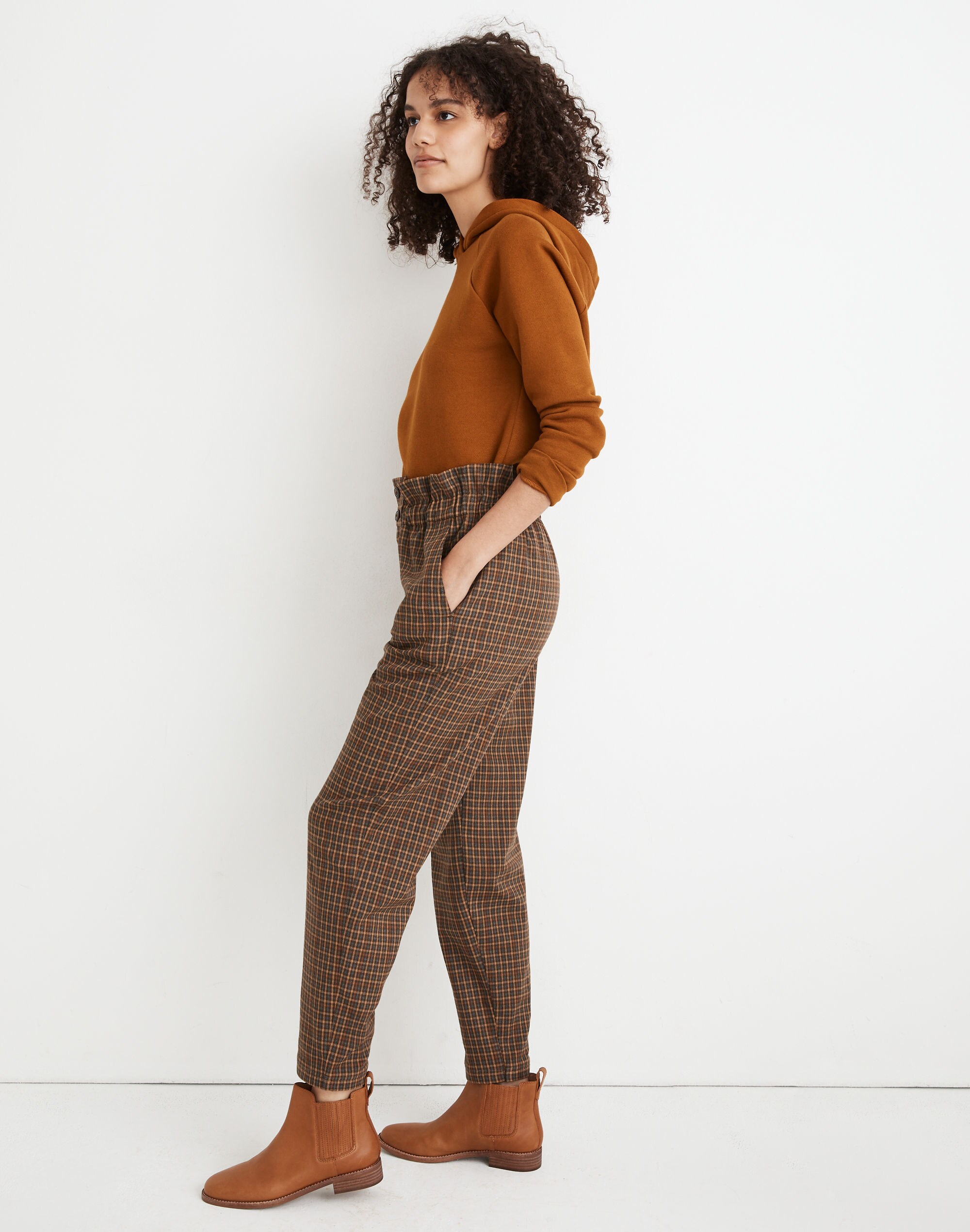 Plaid Paperbag Tapered Pants | Madewell