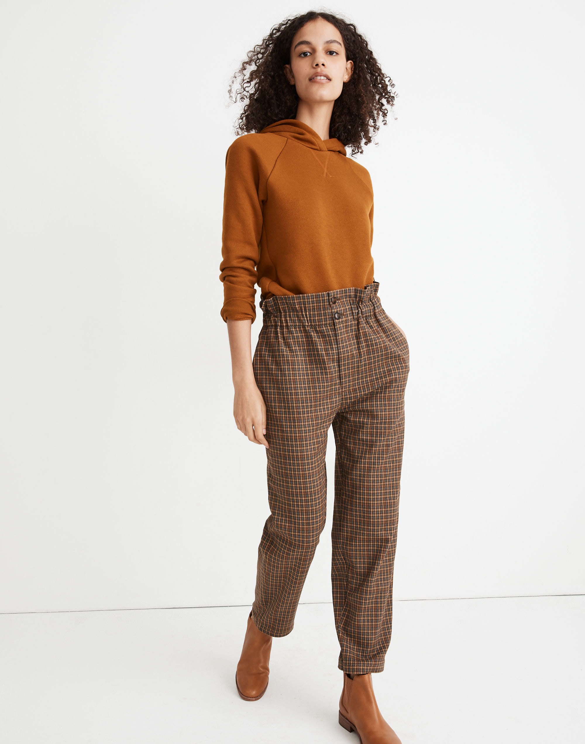 Plaid Paperbag Tapered Pants | Madewell