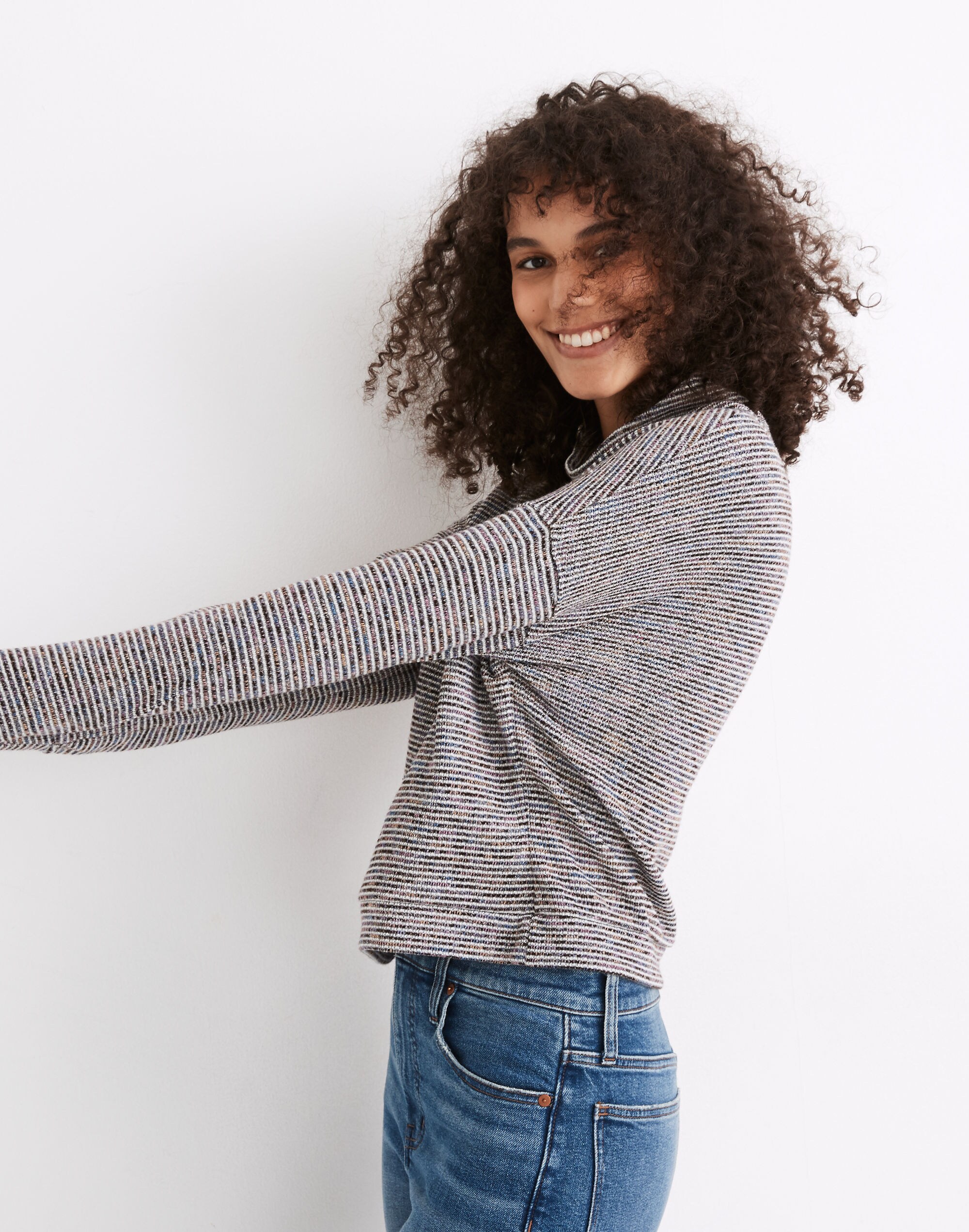 Textured Turtleneck Top in Rainbow Rib | Madewell