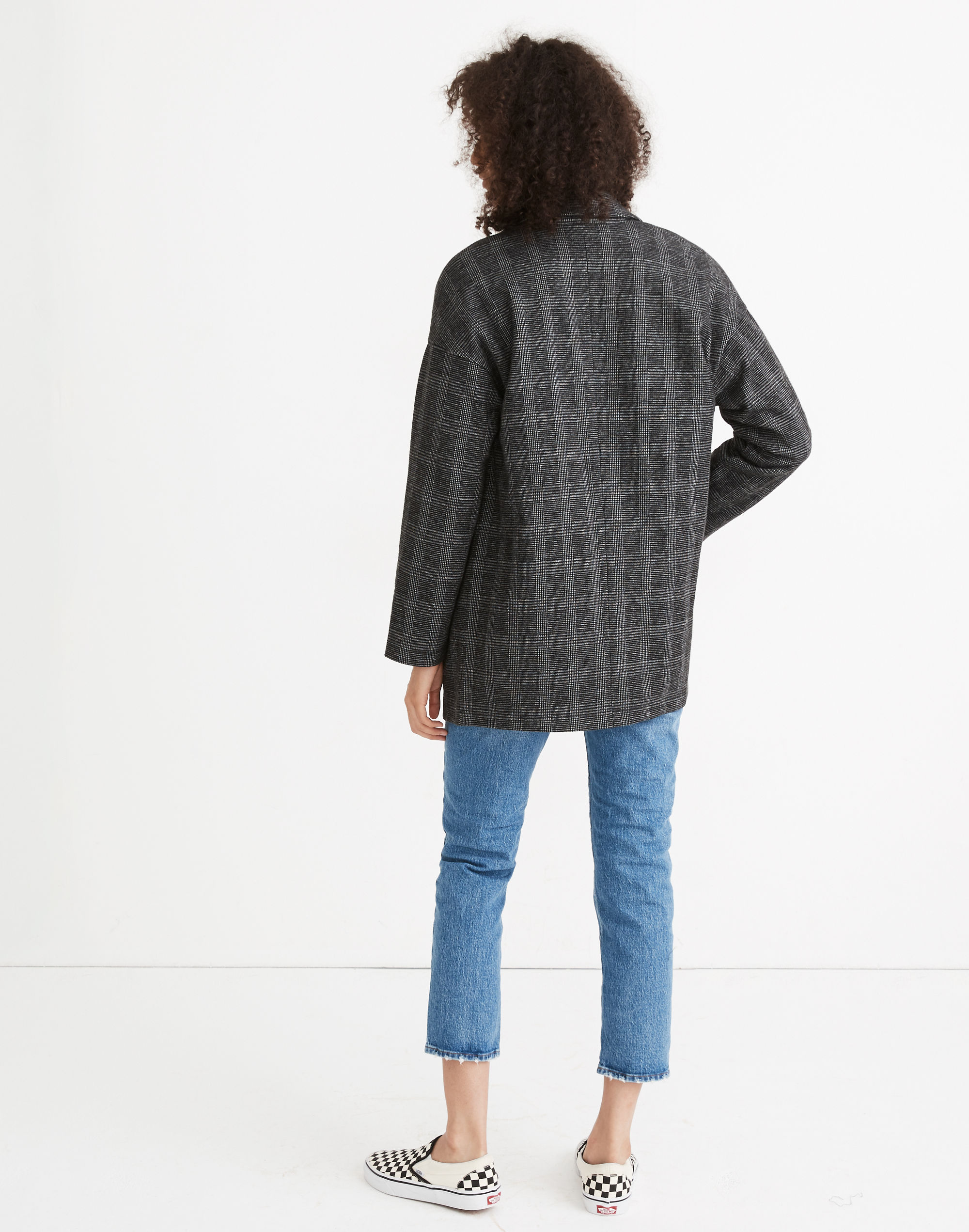 Glen Plaid Knit Oversized Blazer | Madewell