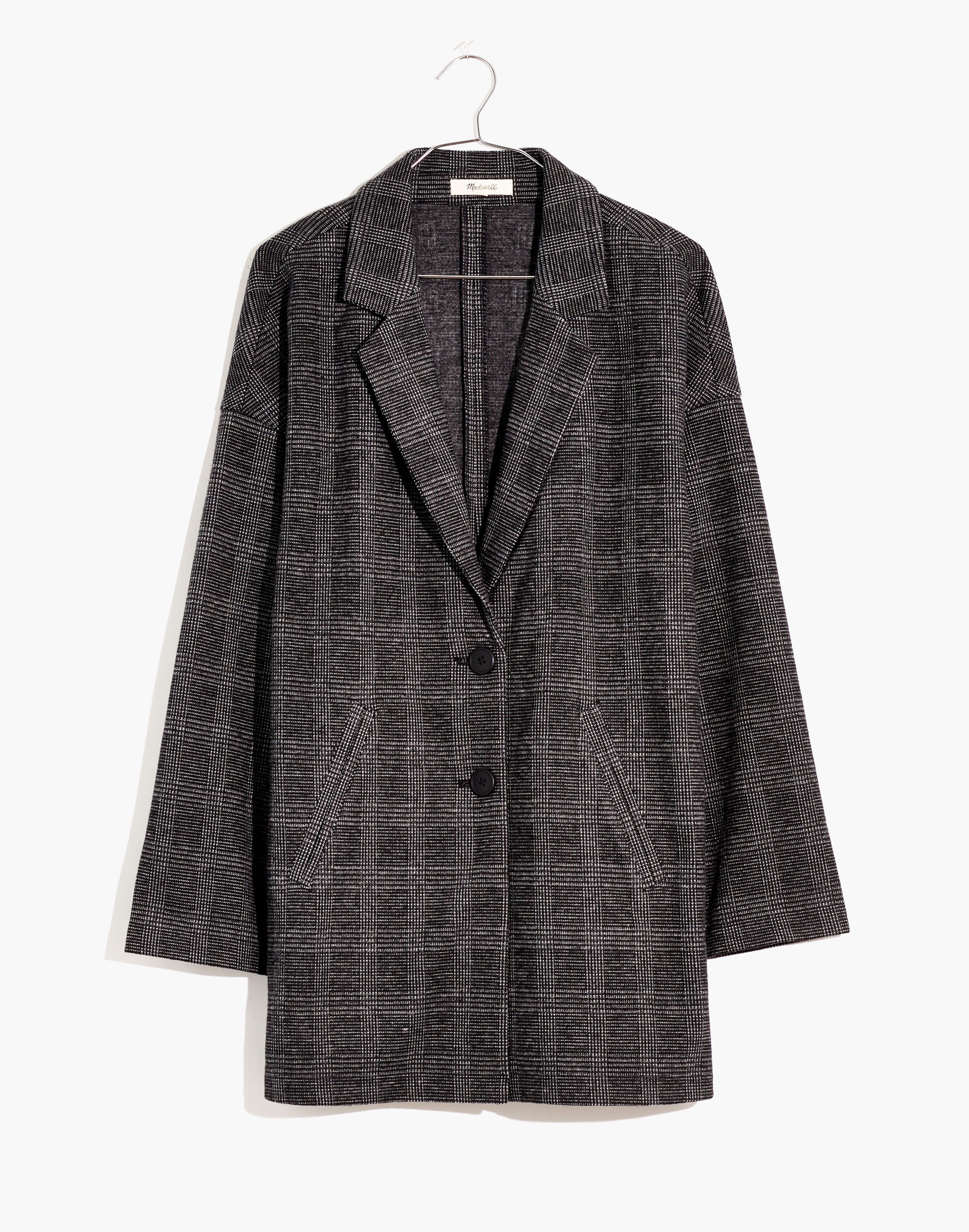 Glen Plaid Knit Oversized Blazer | Madewell