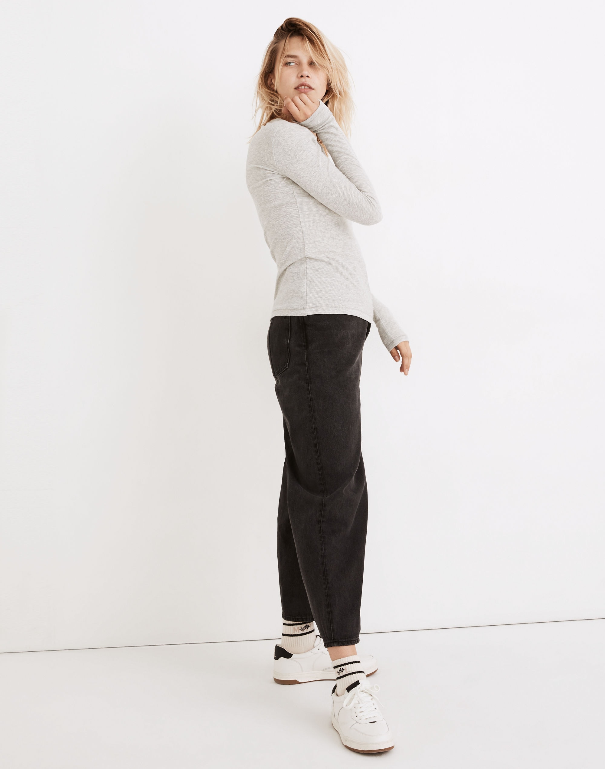 Fine Ribbed Crewneck Long-Sleeve Tee | Madewell