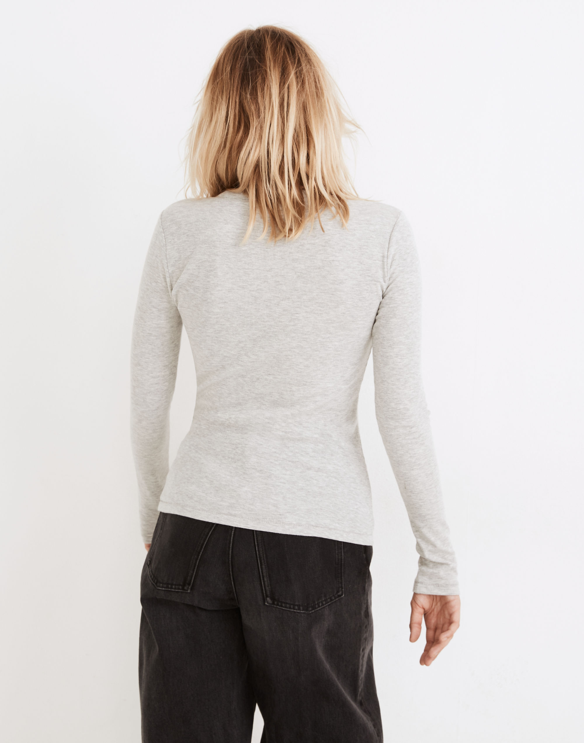 Fine Ribbed Crewneck Long-Sleeve Tee | Madewell