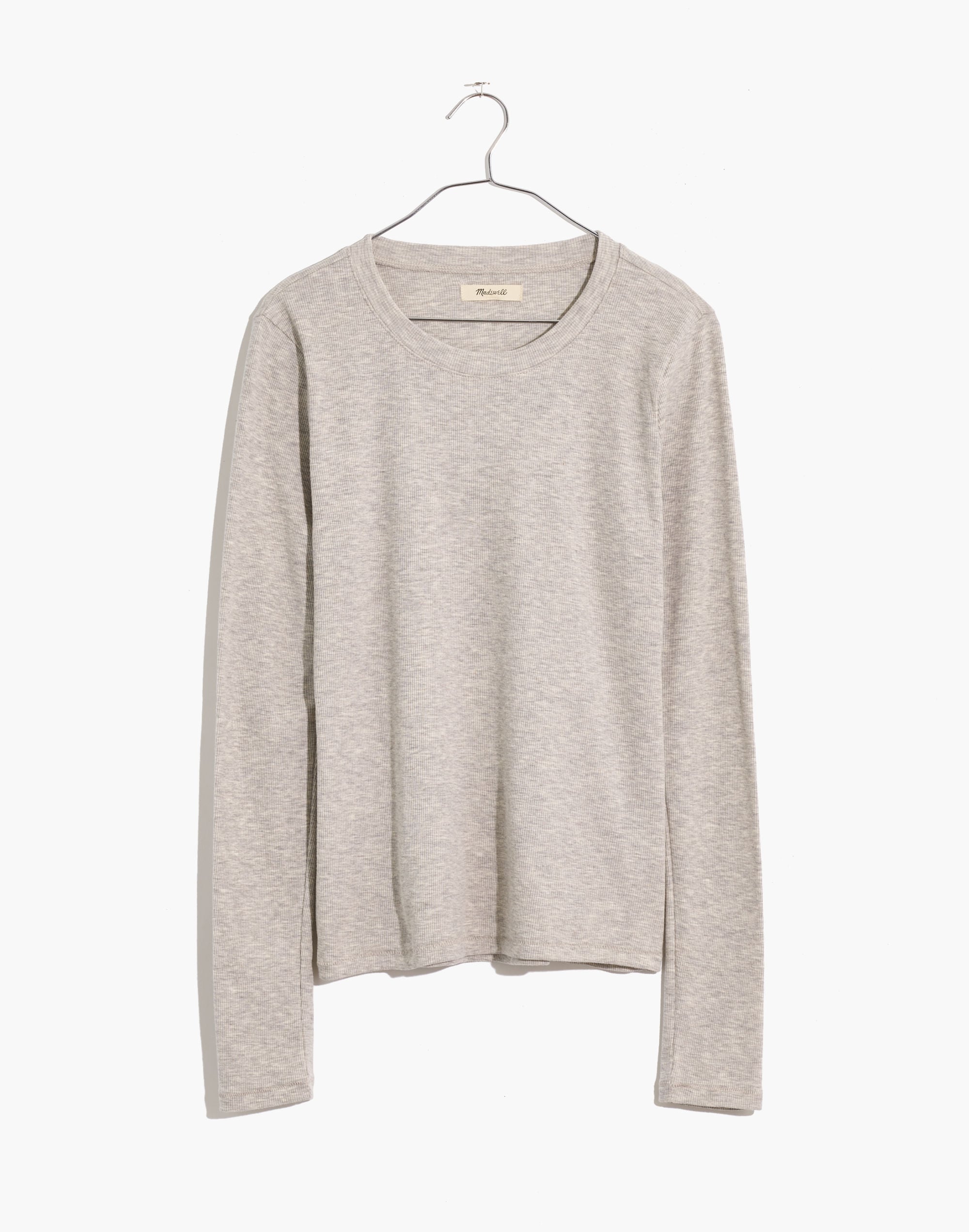 Fine Ribbed Crewneck Long-Sleeve Tee | Madewell