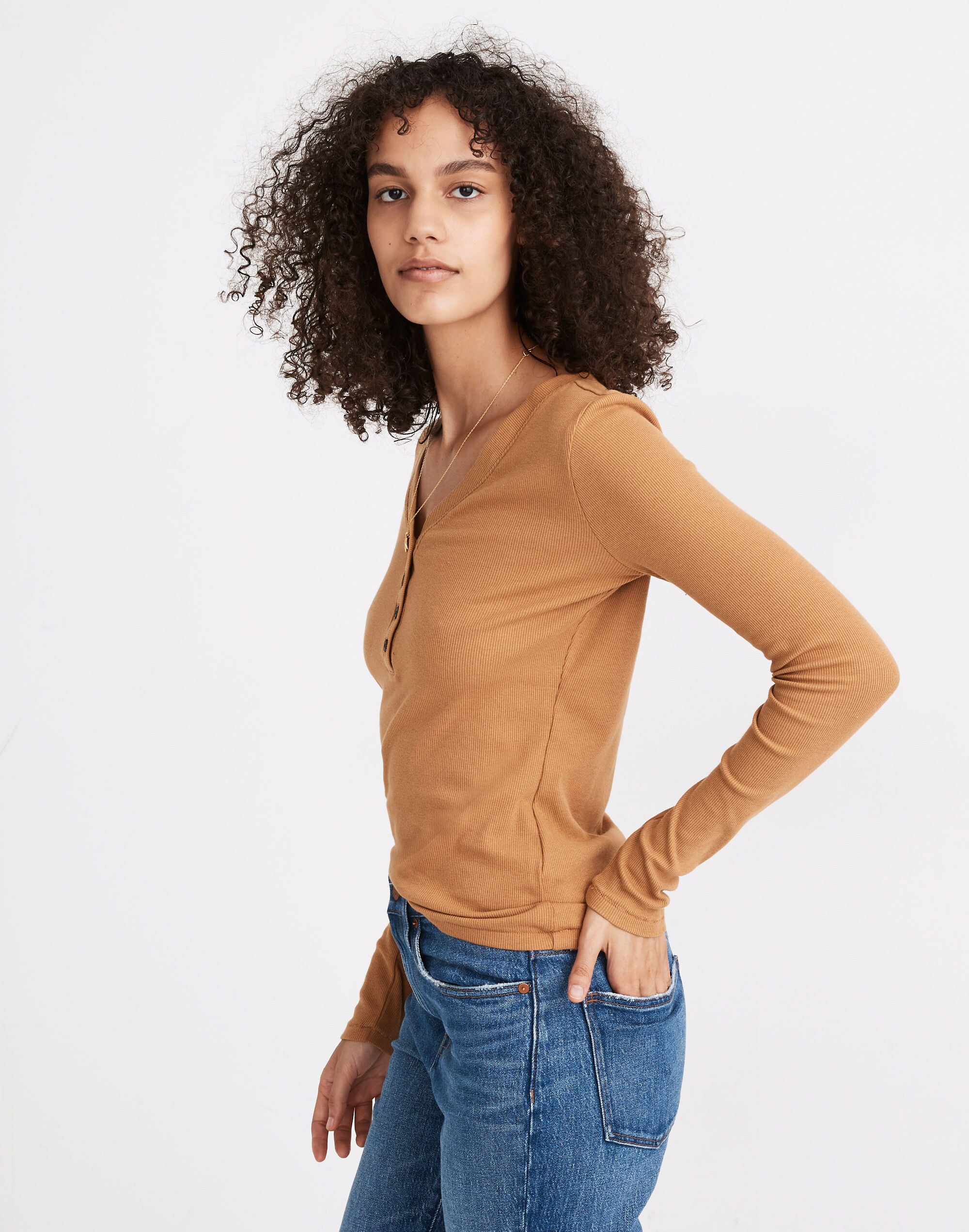 Fine Ribbed Henley Tee | Madewell