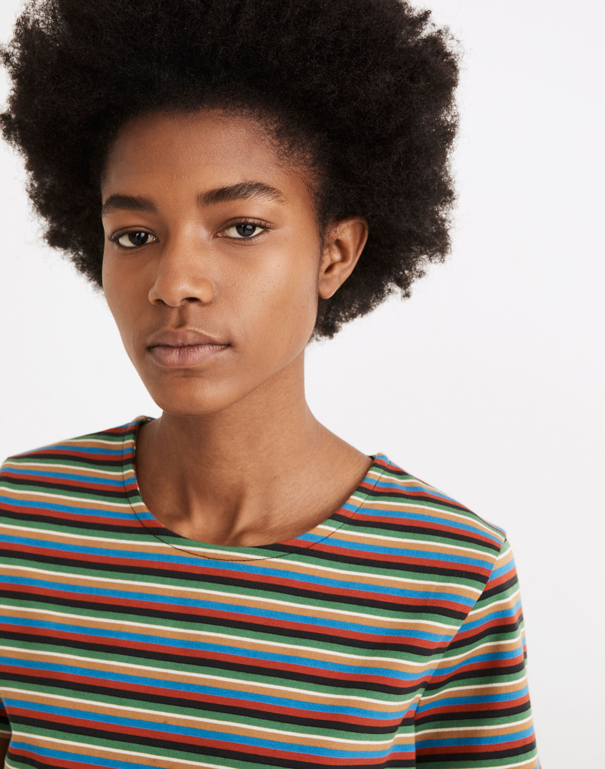 Luxe Boxy-Crop Tee in Mathis Stripe | Madewell