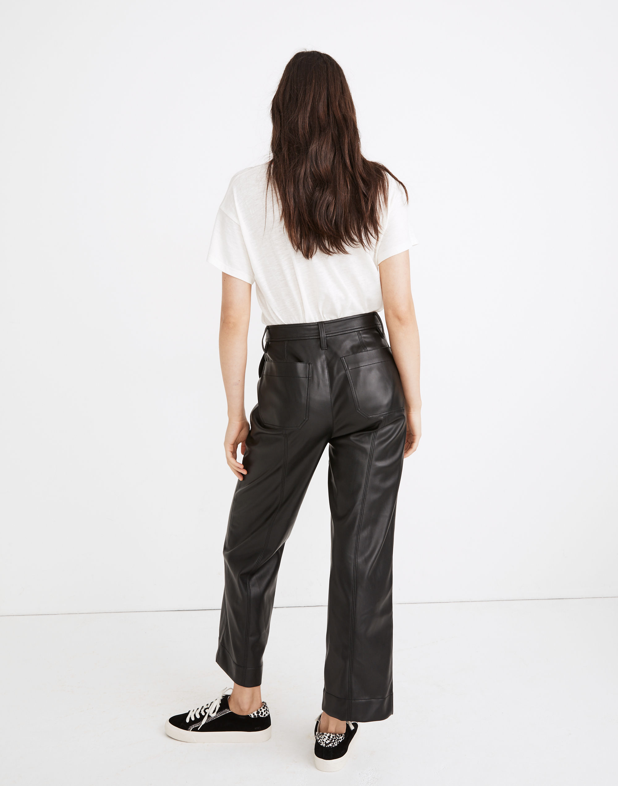 Slim Emmett Wide-Leg Pants in Vegan Leather