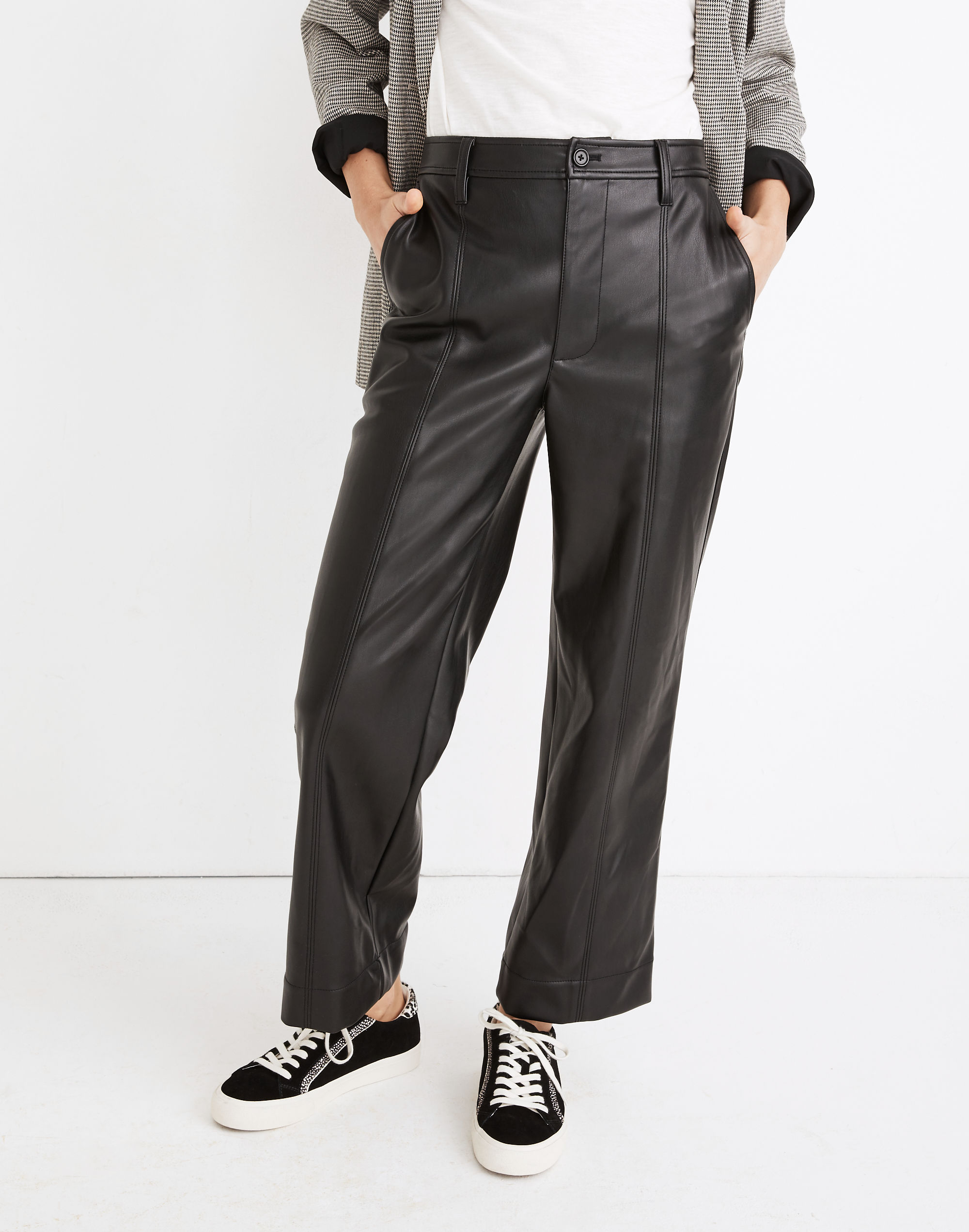 Slim Emmett Wide-Leg Pants in Vegan Leather