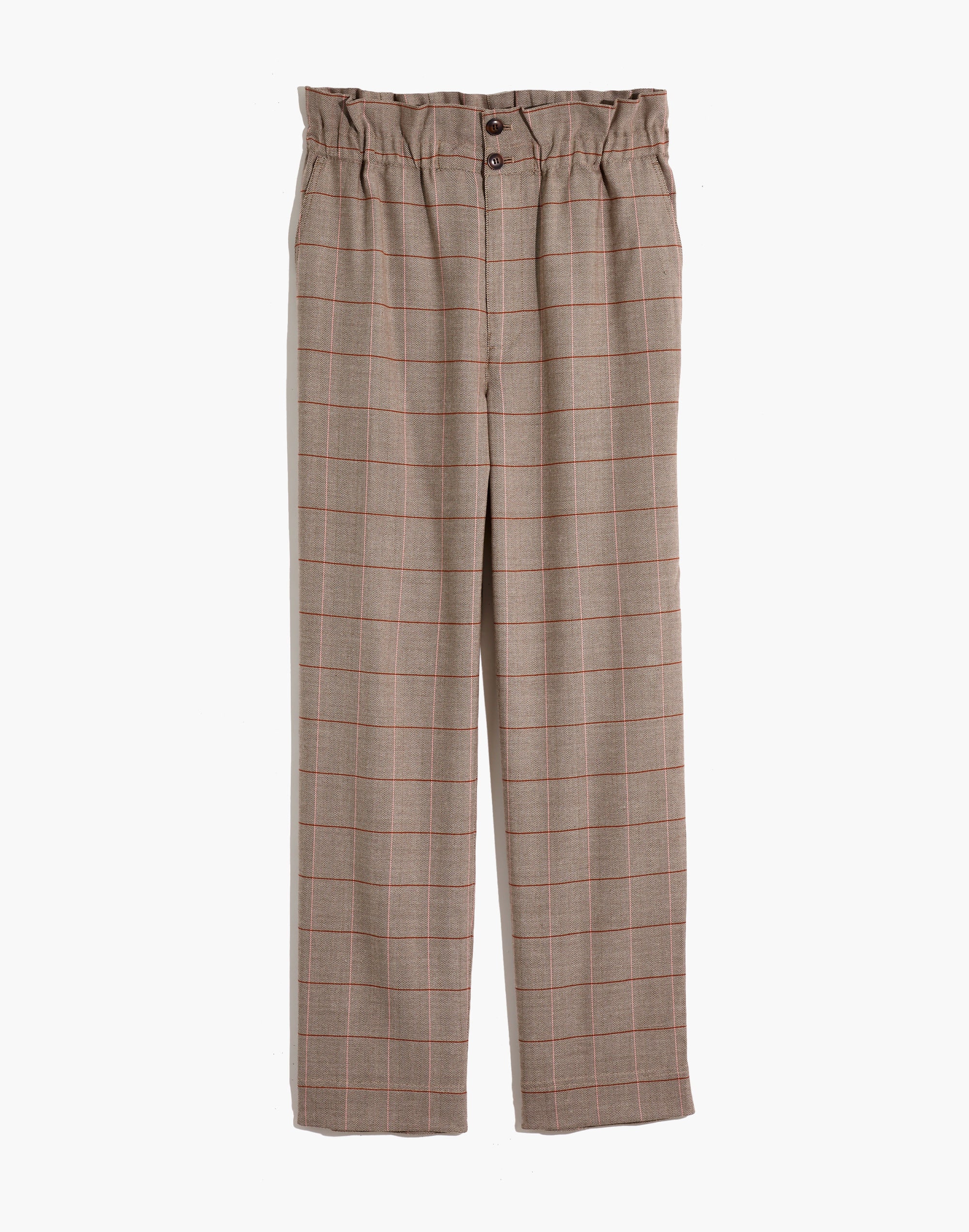 Paperbag Tapered Pants in Glen Plaid | Madewell