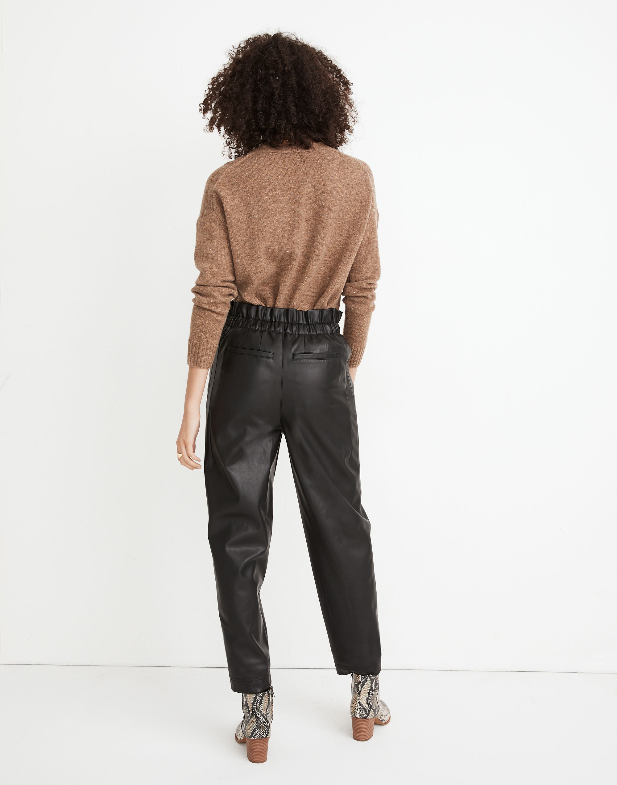 Vegan Leather Pull-On Paperbag Pants | Madewell