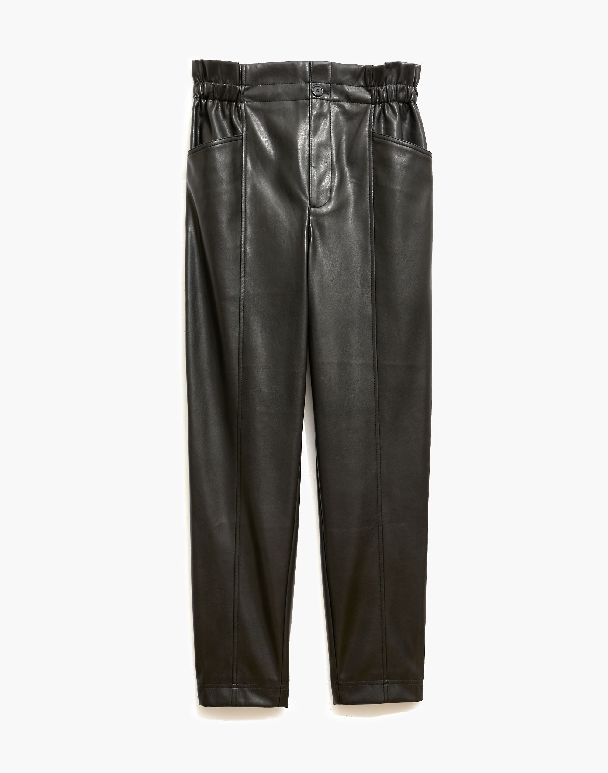 Vegan Leather Pull-On Paperbag Pants | Madewell