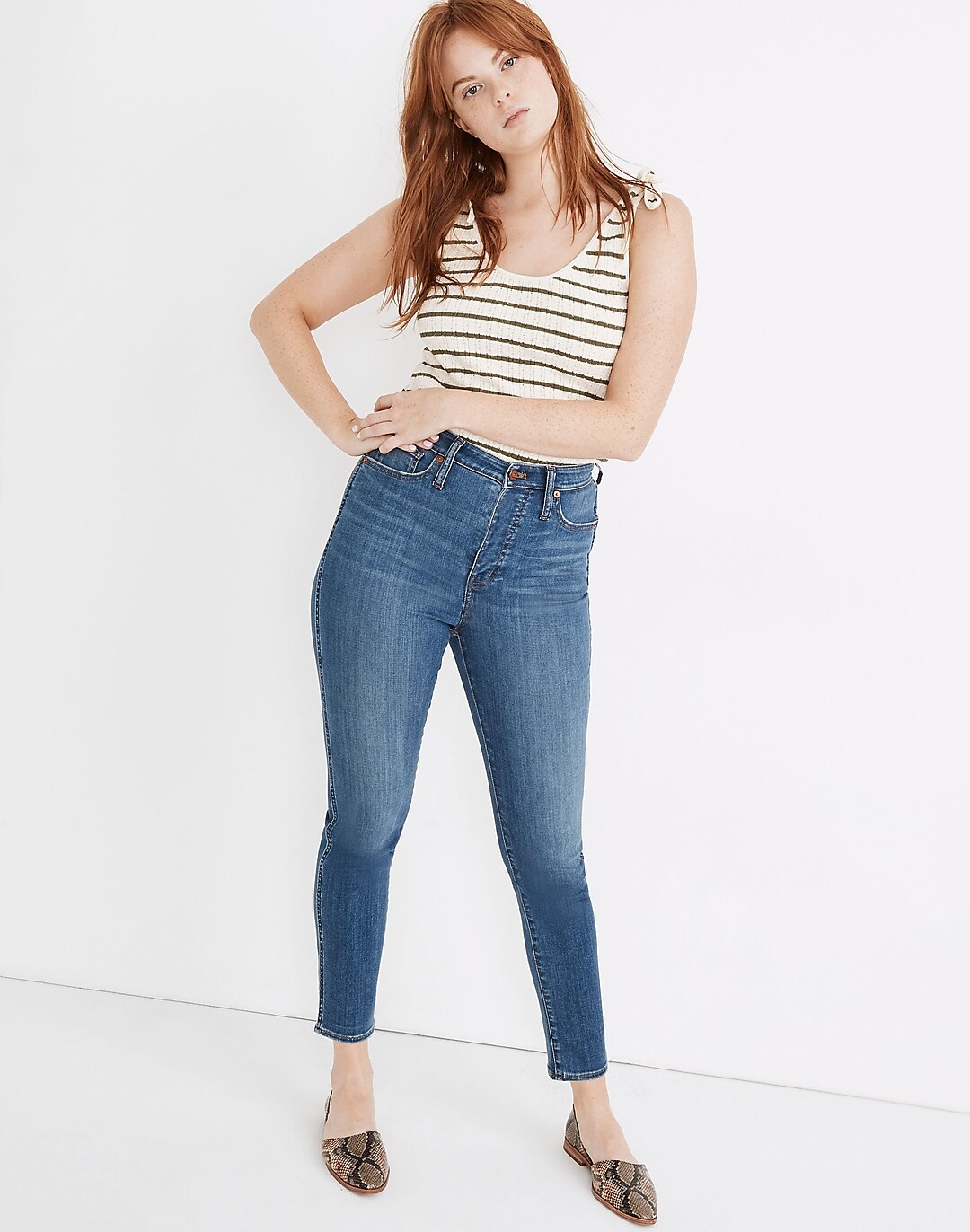 Petite Curvy Stovepipe Jeans in Leman Wash: TENCEL™ Denim Edition