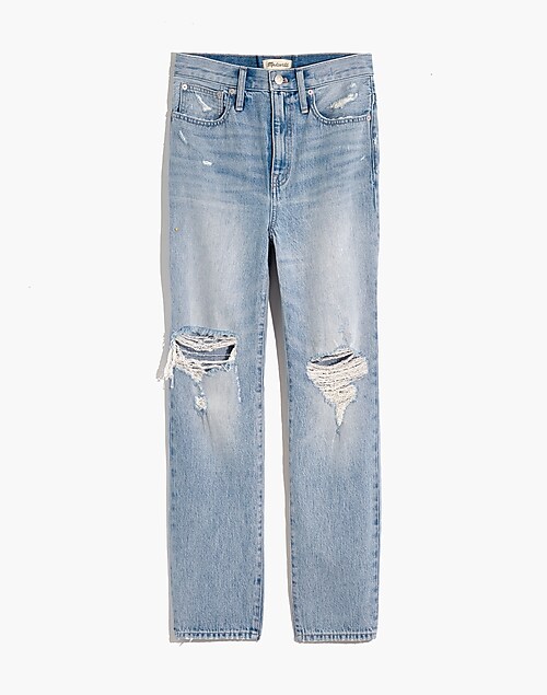 Superwide-Leg Jeans in Amcliffe Wash: Knee-Rip Edition