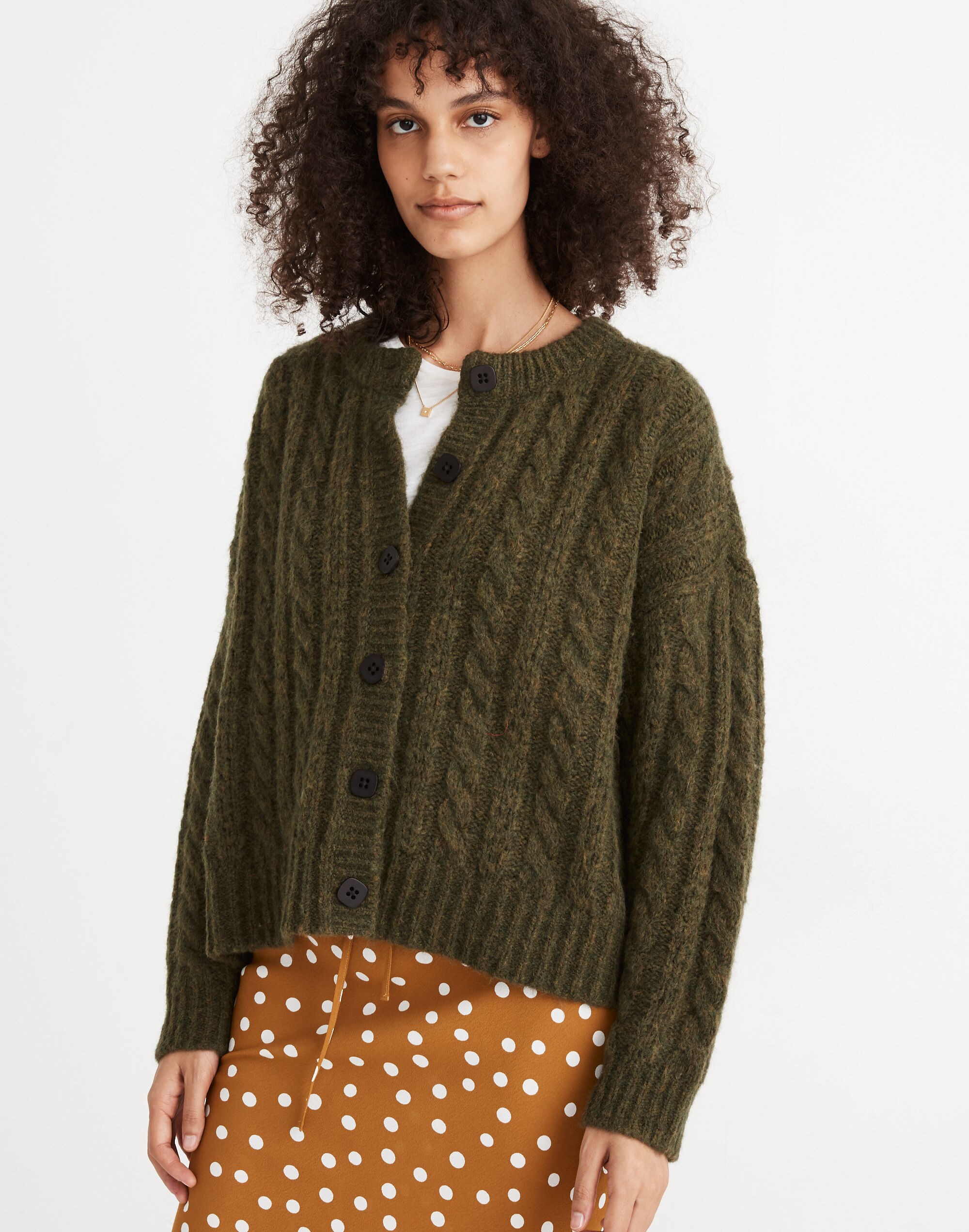 Pointelle Cable Cardigan Sweater | Madewell