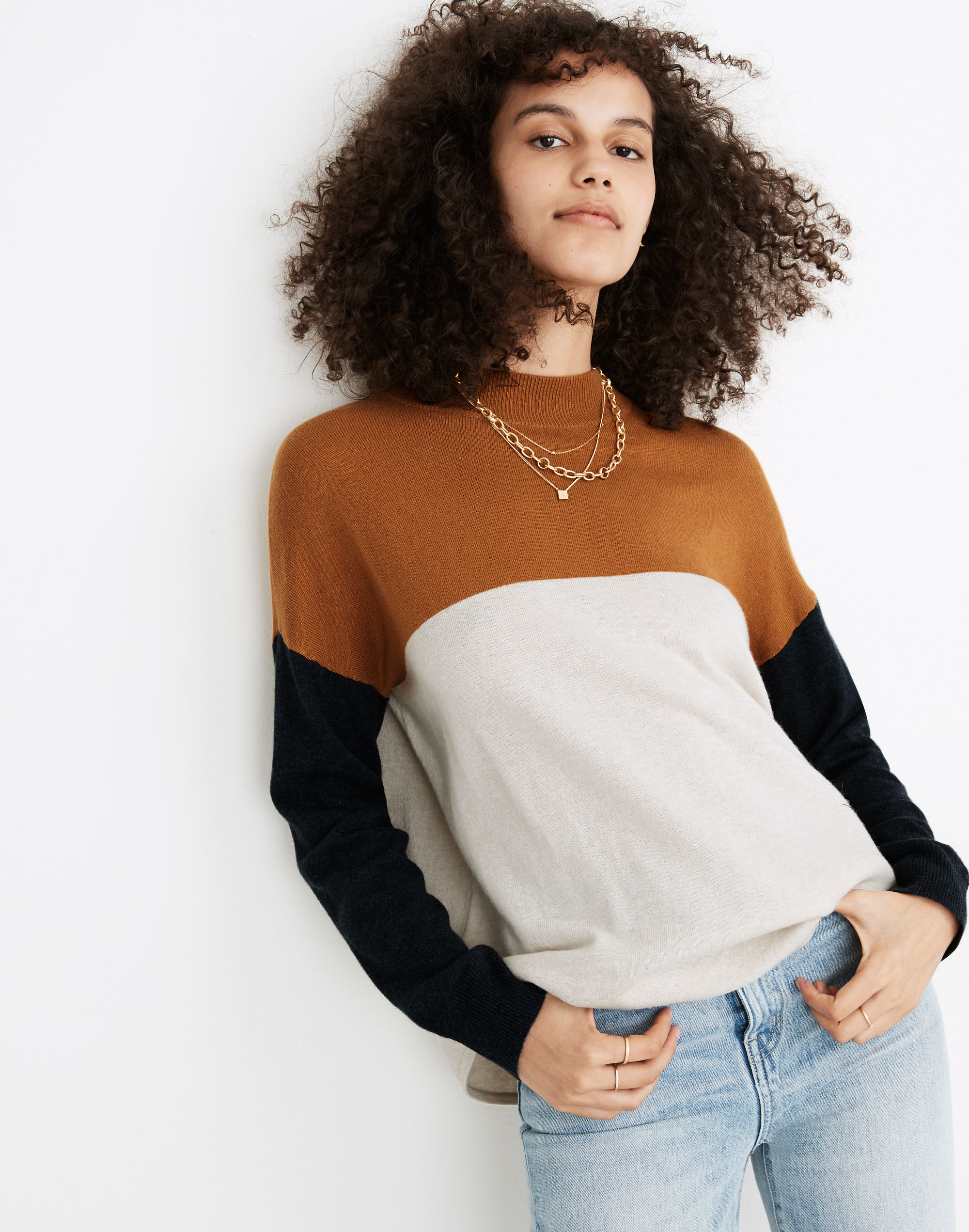 Colorblock Ashbury Mockneck Sweater | Madewell