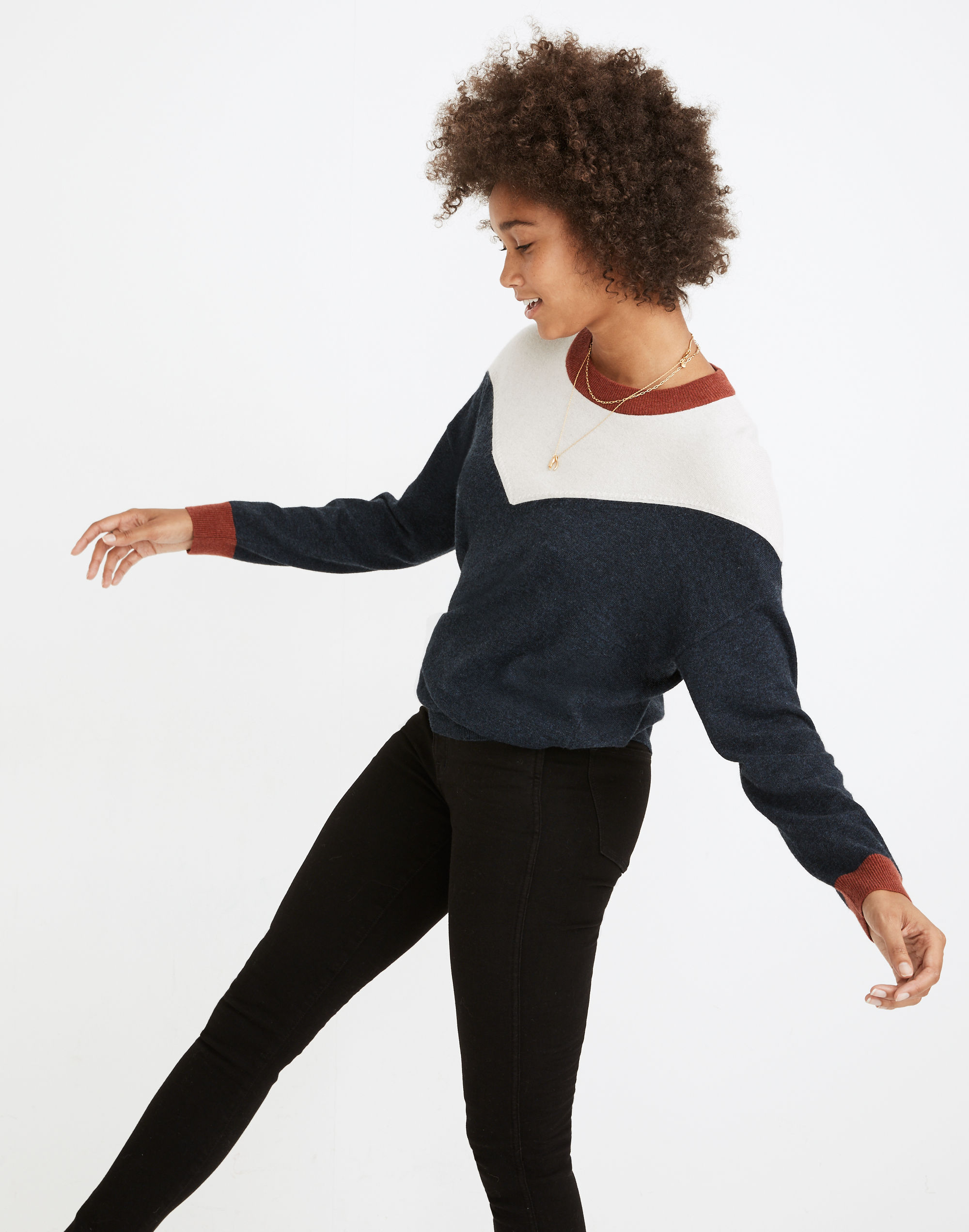 J.Jill Color Block Polka Dots Black Pullover Sweater Size 2X (Plus) - 61%  off