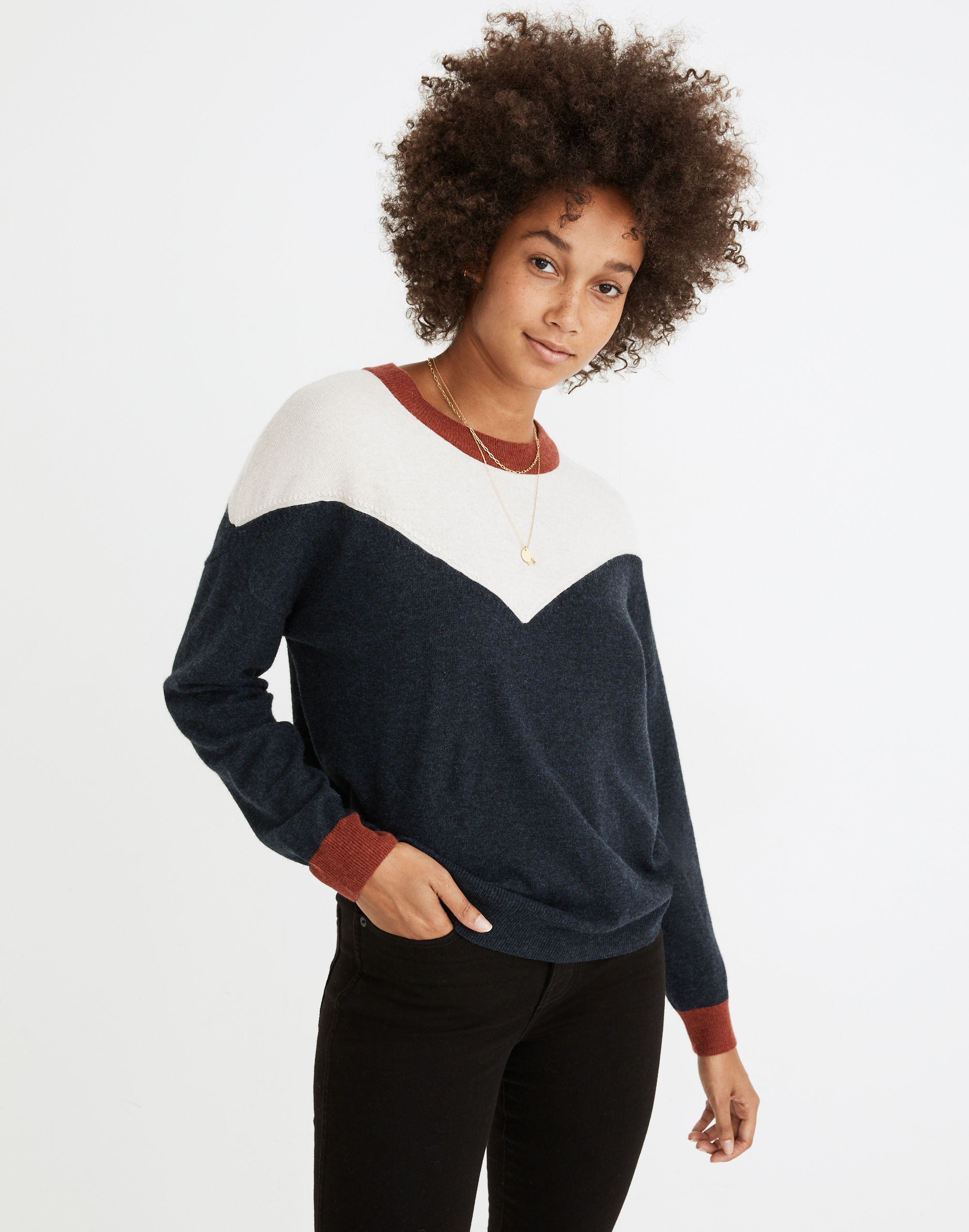 Colorblock Yoke Pullover Sweater | Madewell