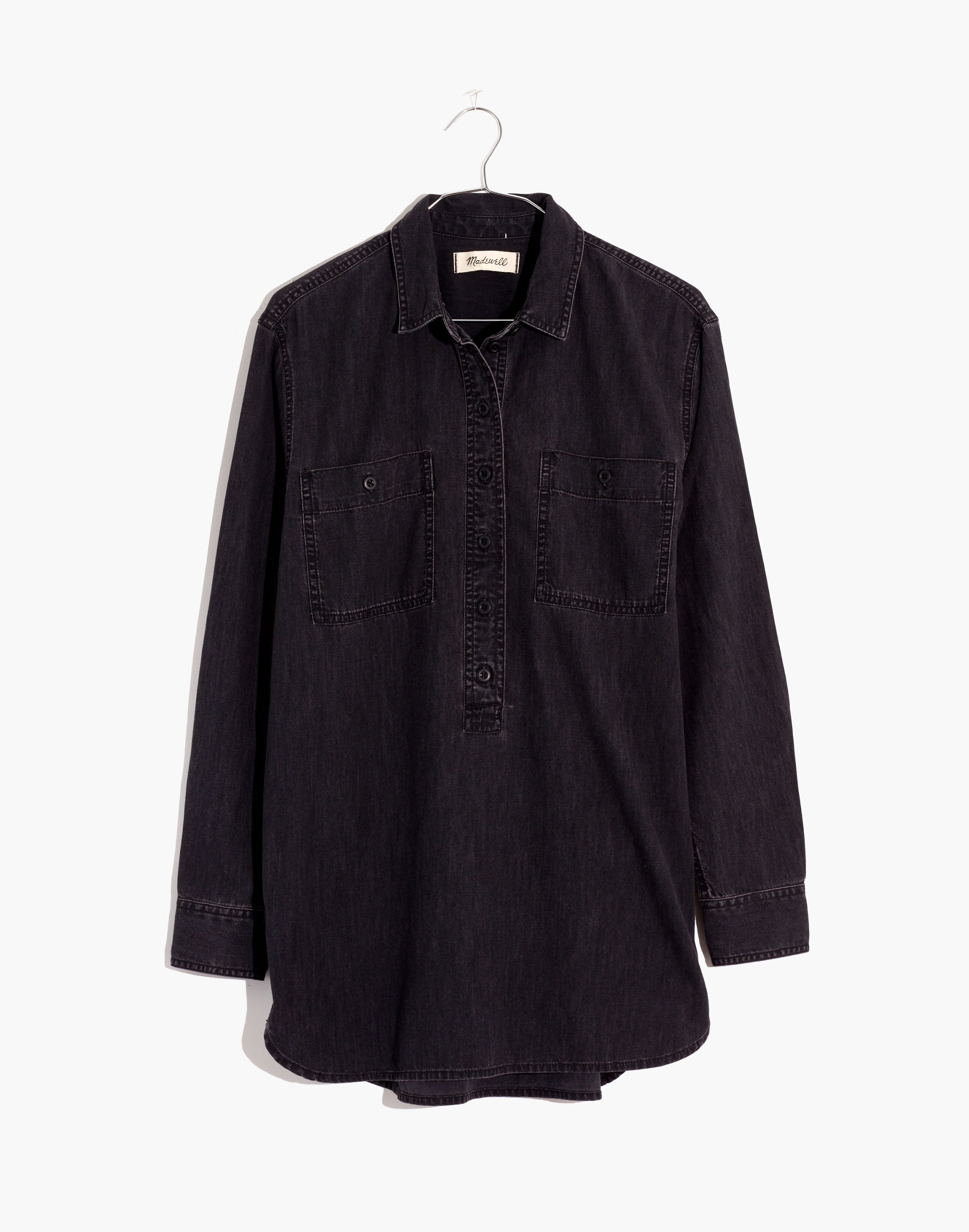 Denim Popover Top Black Wash | Madewell