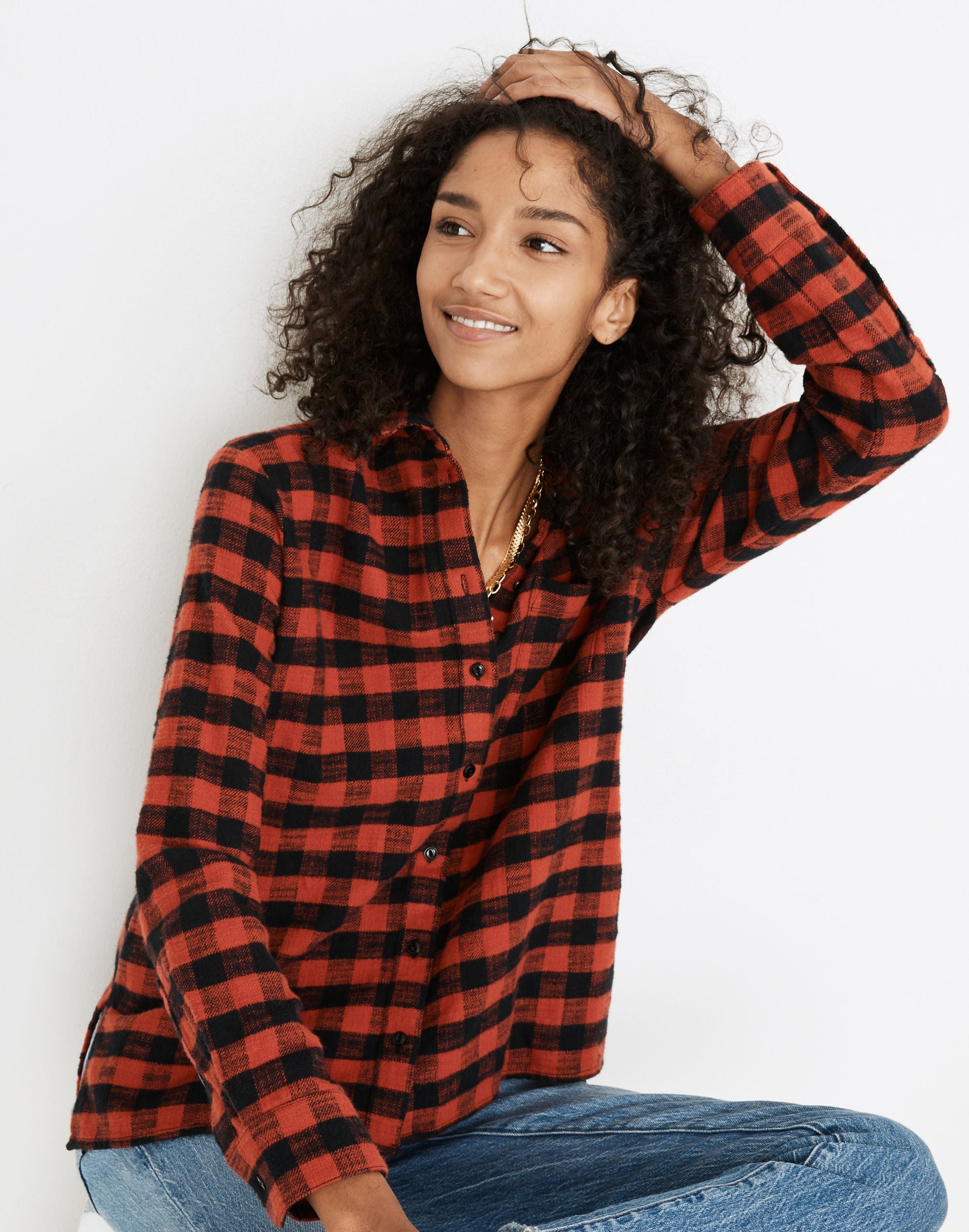 Flannel Oversized Ex-Boyfriend Shirt Buffalo Check | Madewell