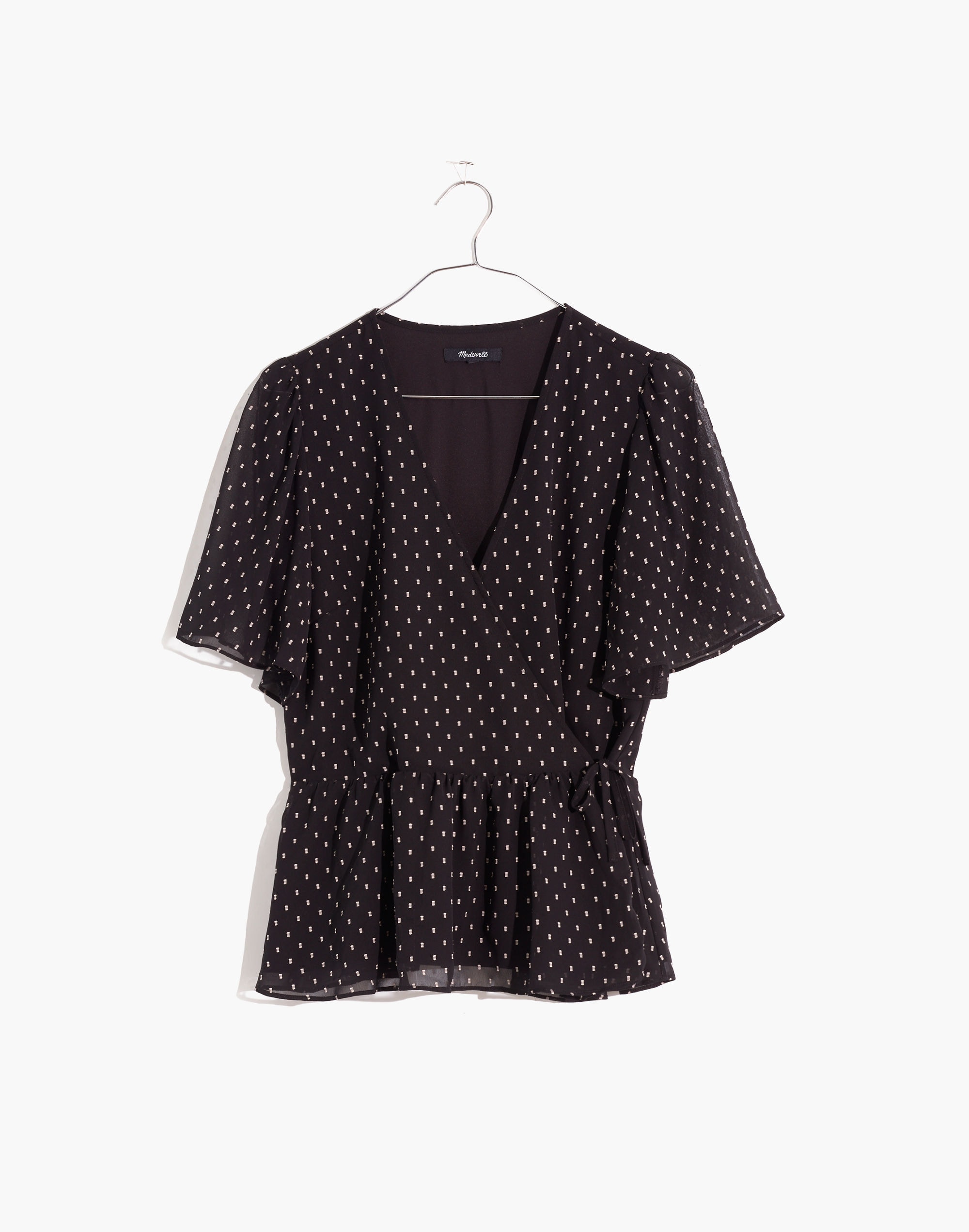 Flutter-Sleeve Peplum Top in Clipdot | Madewell