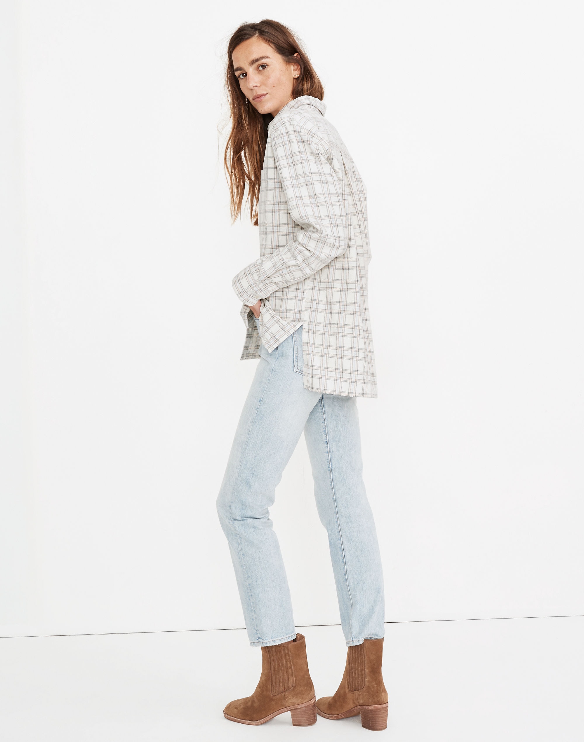 Corduroy Oversized Ex-Boyfriend Shirt Lombard Plaid | Madewell